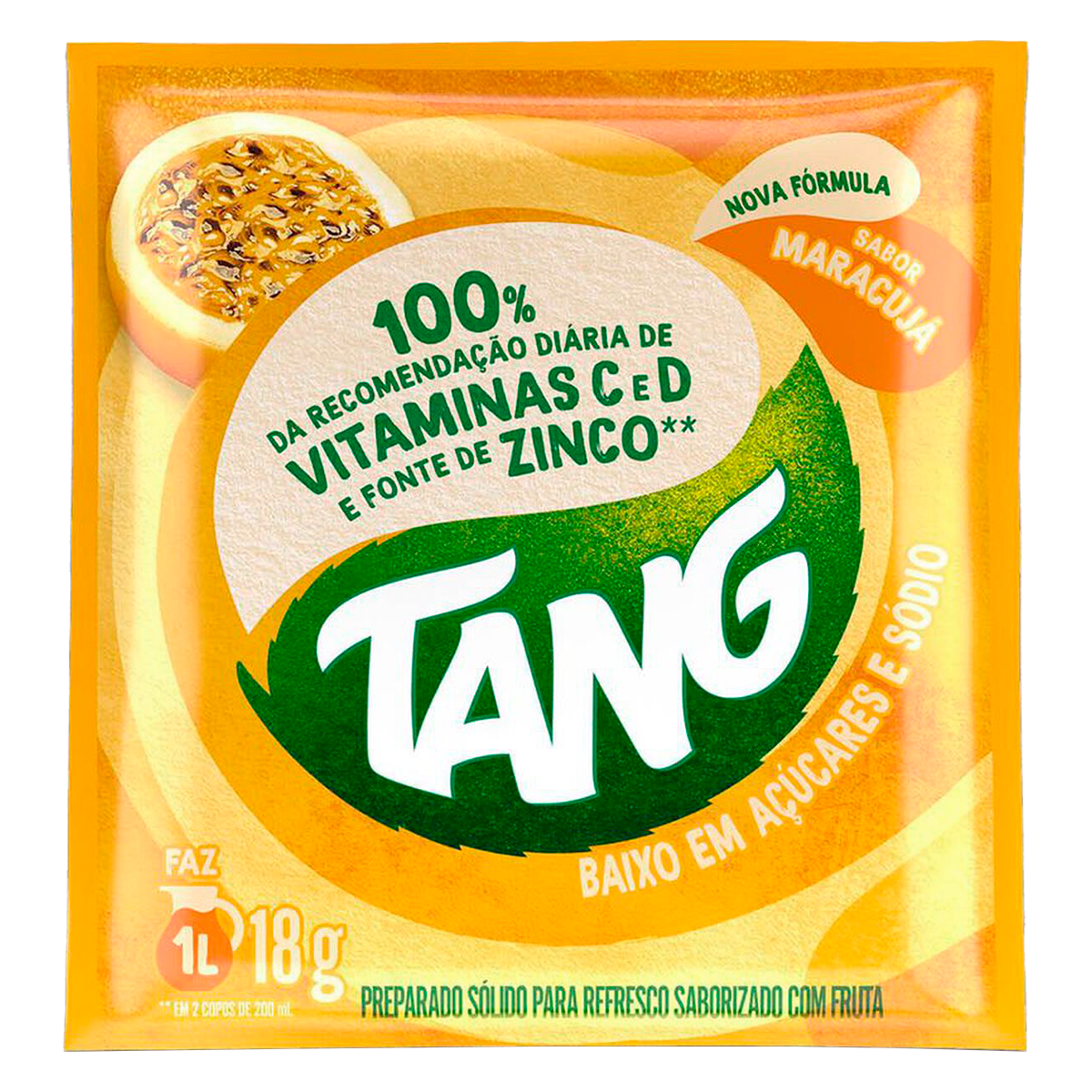 Refresco em P&oacute; Maracuj&aacute; Tang Pacote 18g