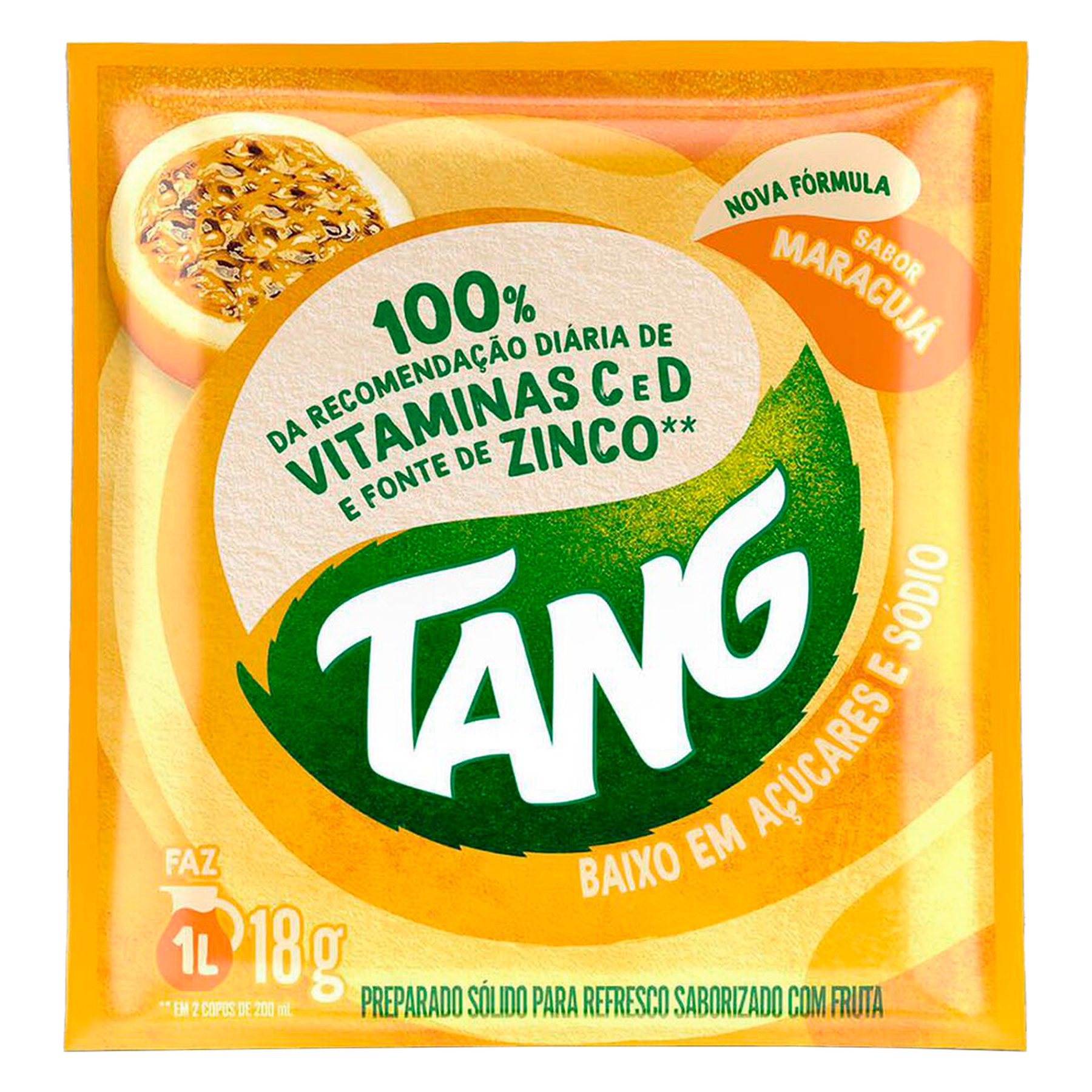 Refresco em P&oacute; Maracuj&aacute; Tang Pacote 18g