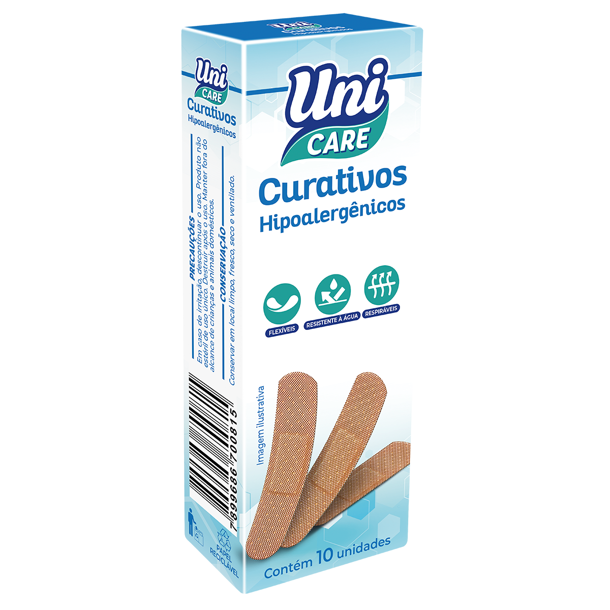 Curativo Hipoalerg&ecirc;nico Uni Care C/10 Unidades