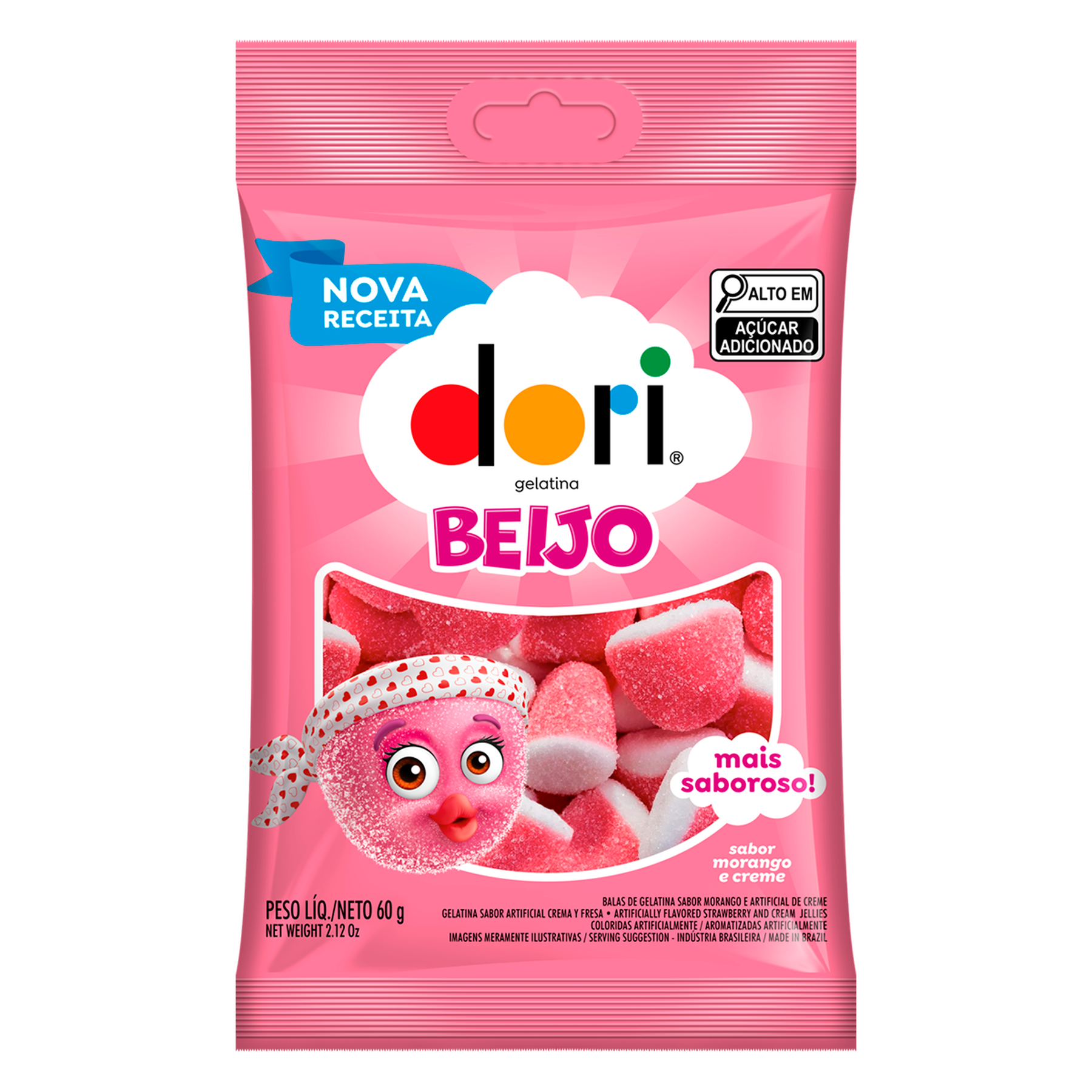 Bala de Gelatina Beijo Dori Pacote 60g