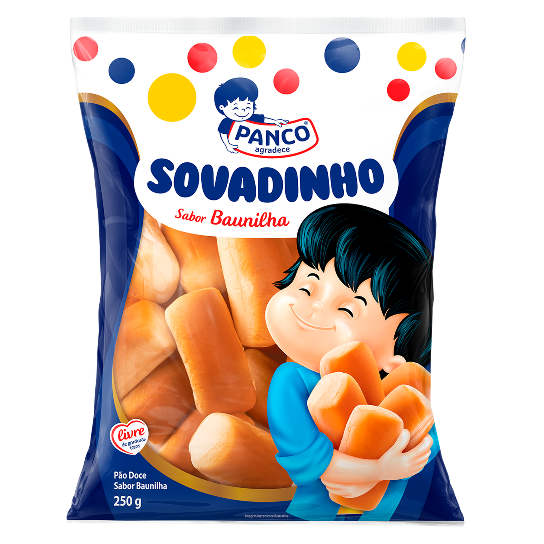 P&atilde;o Bisnaguinha Baunilha Panco Sovadinho Pacote 250g&nbsp;