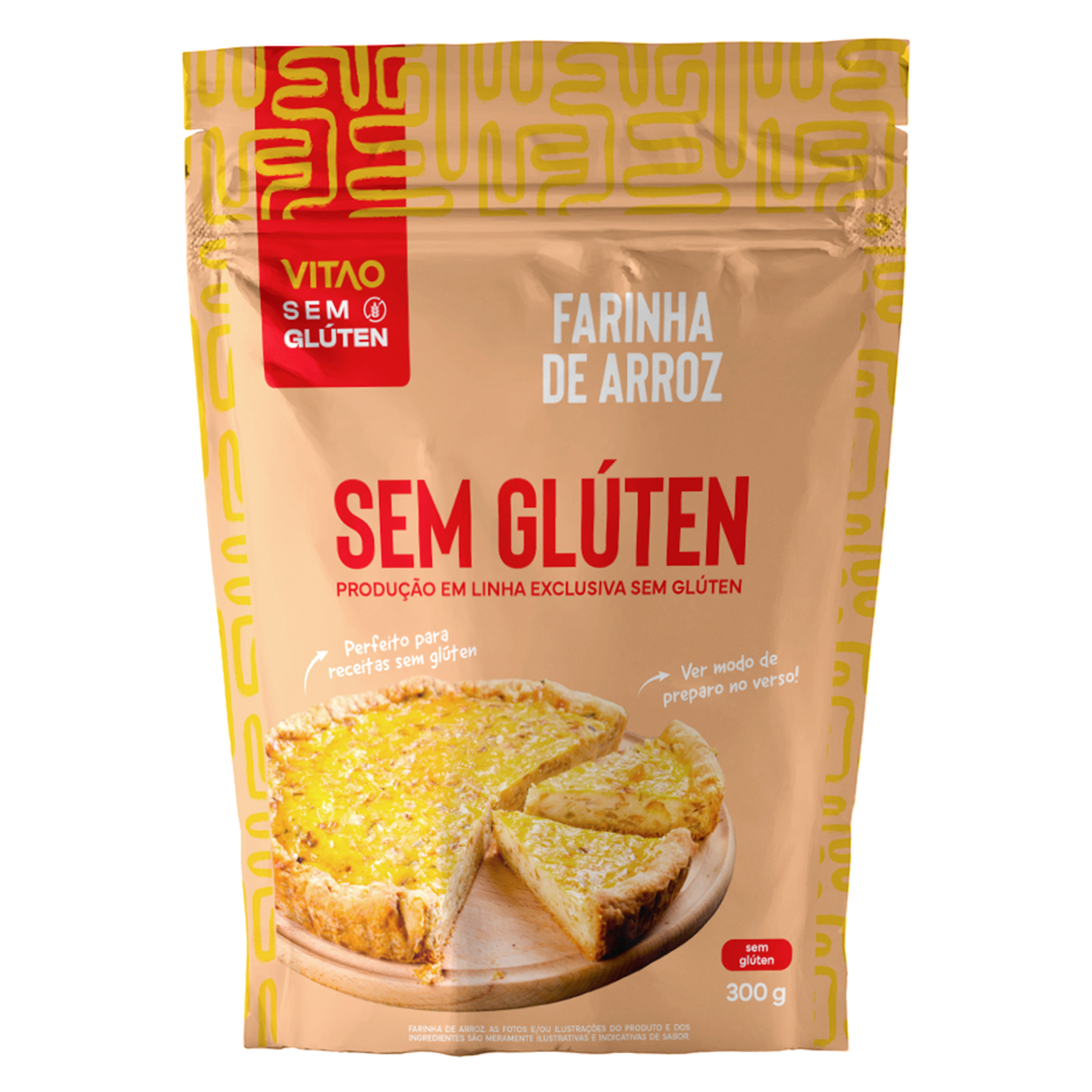 Farinha de Arroz Sem Gl&uacute;ten Vitao 300g