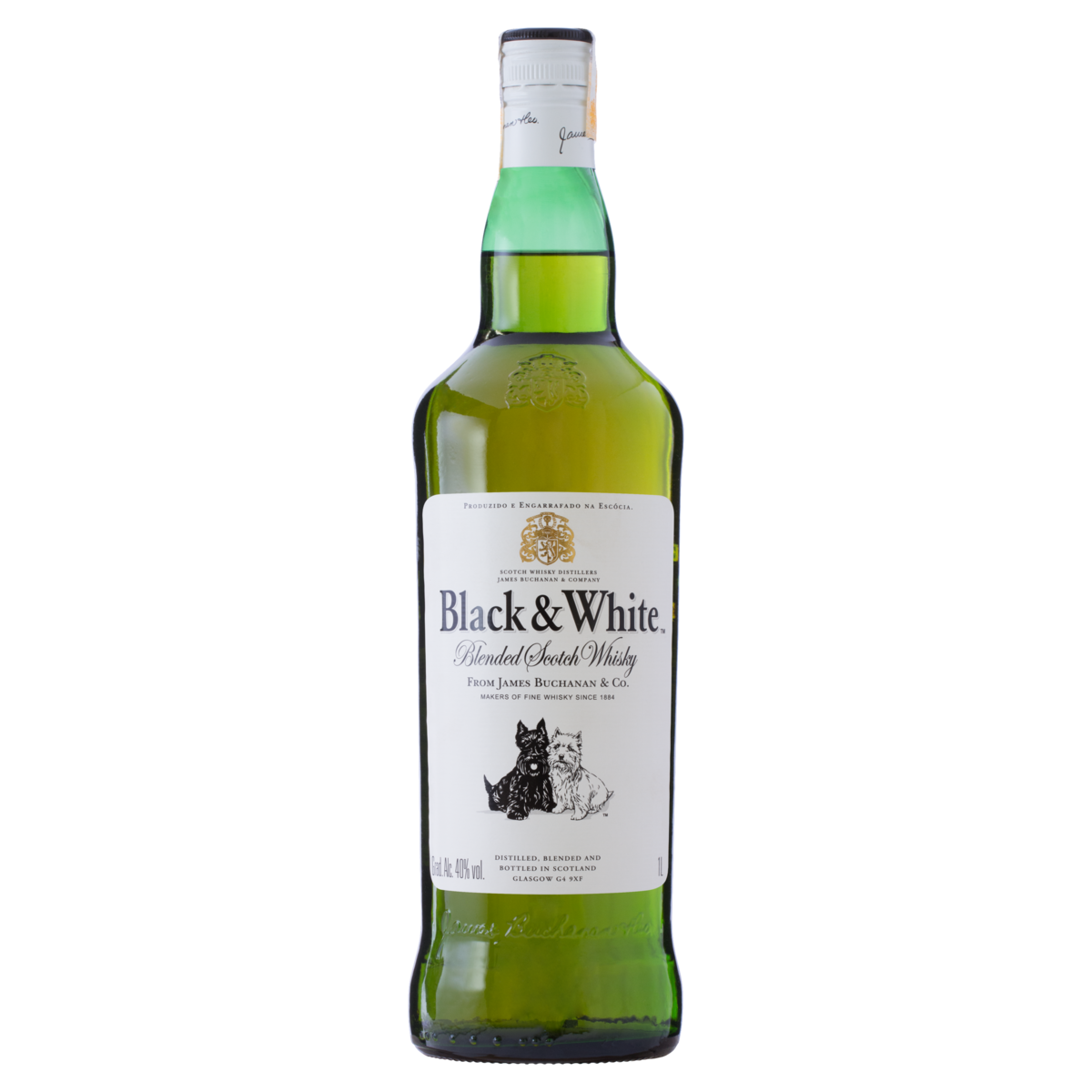 Whisky Escoc&ecirc;s Blended Black & White Garrafa 1l