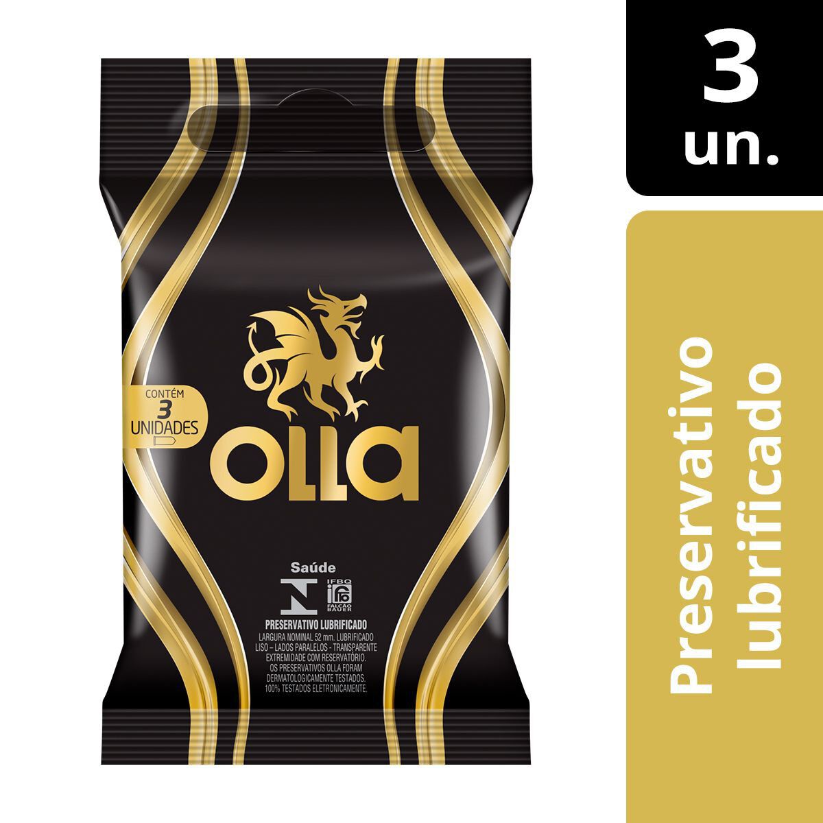 Preservativo Lubrificado Olla Com 3