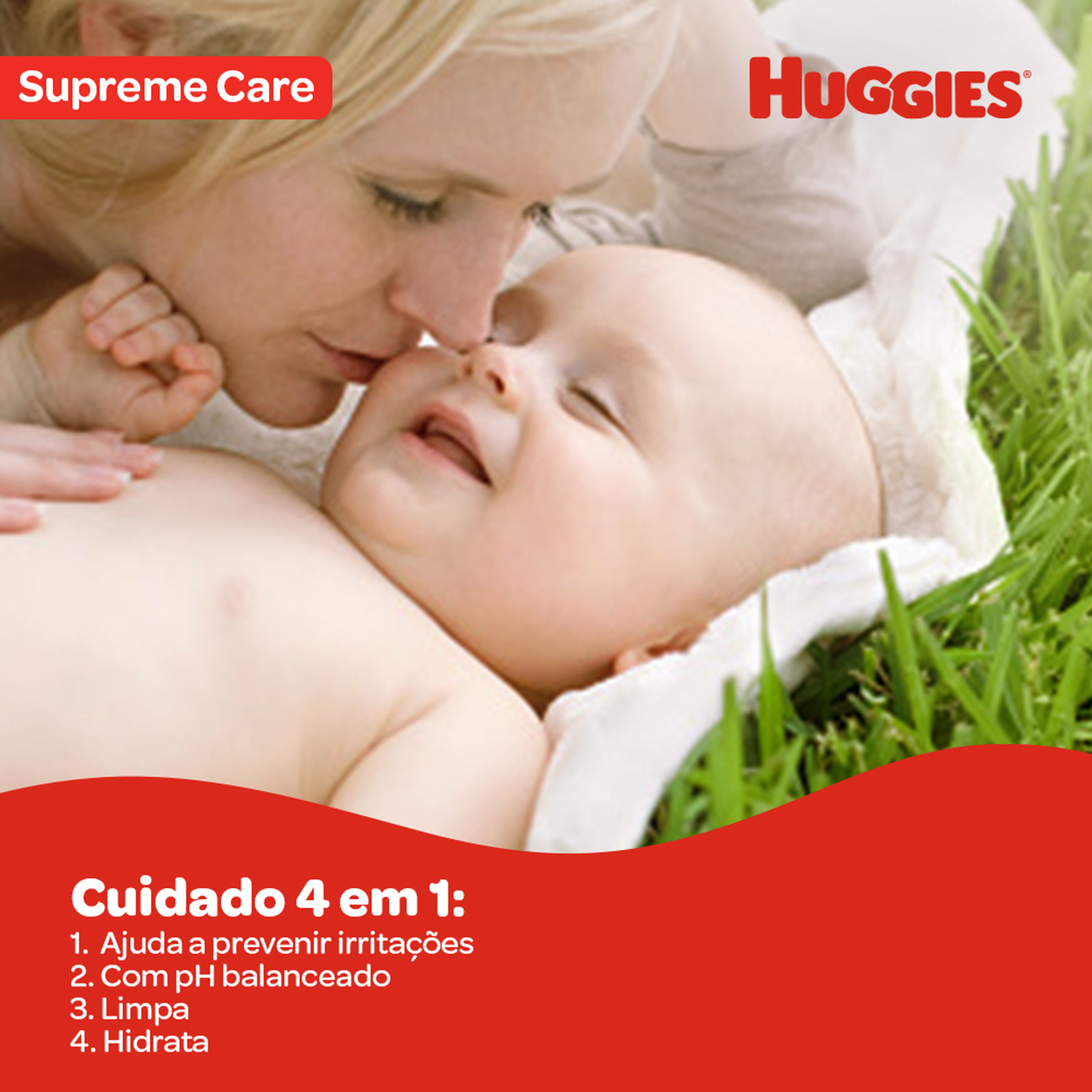 Toalha Umedecida Supreme Care Huggies Pacote C/48 Unidades