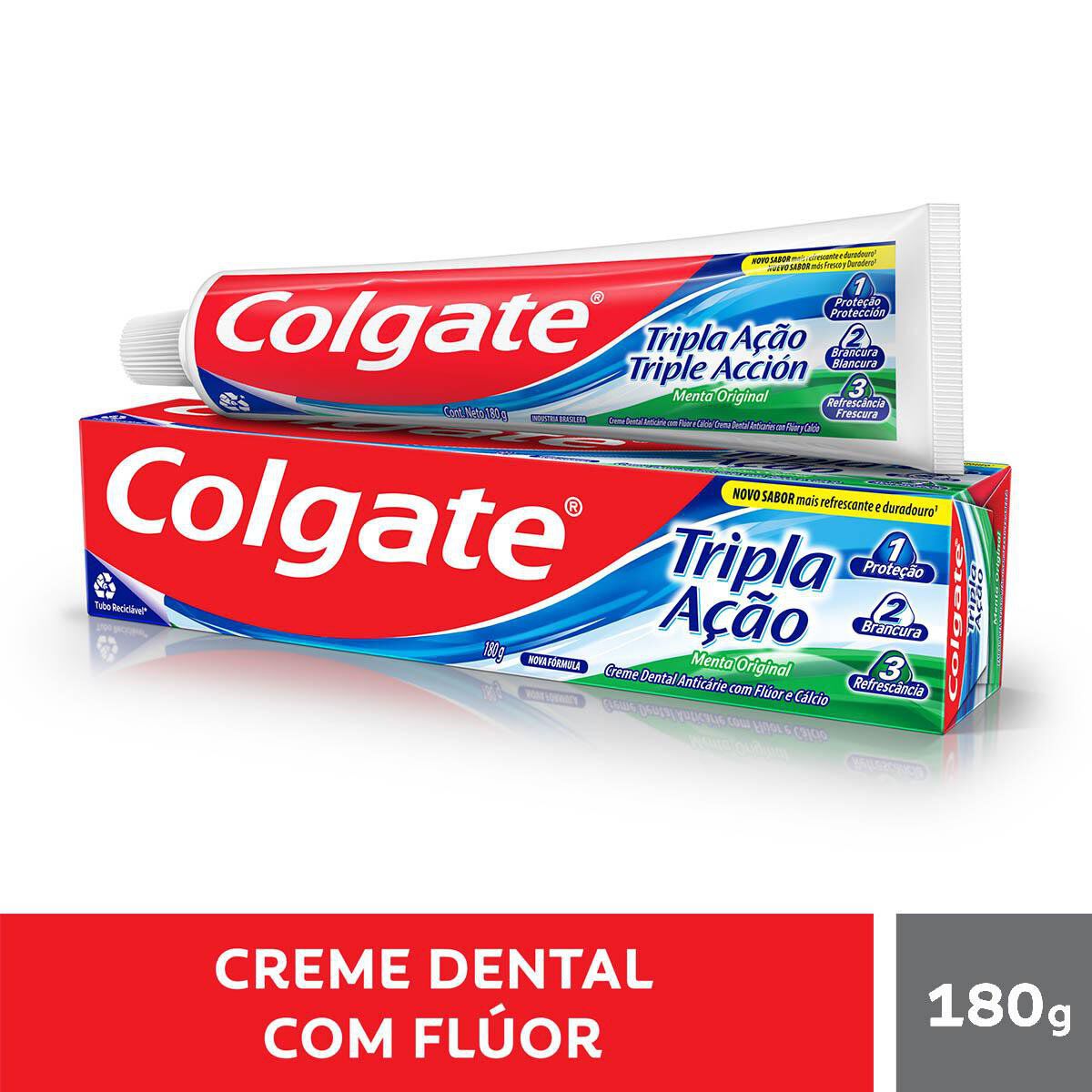Creme Dental Menta Original Colgate Tripla A&ccedil;&atilde;o Caixa 180g