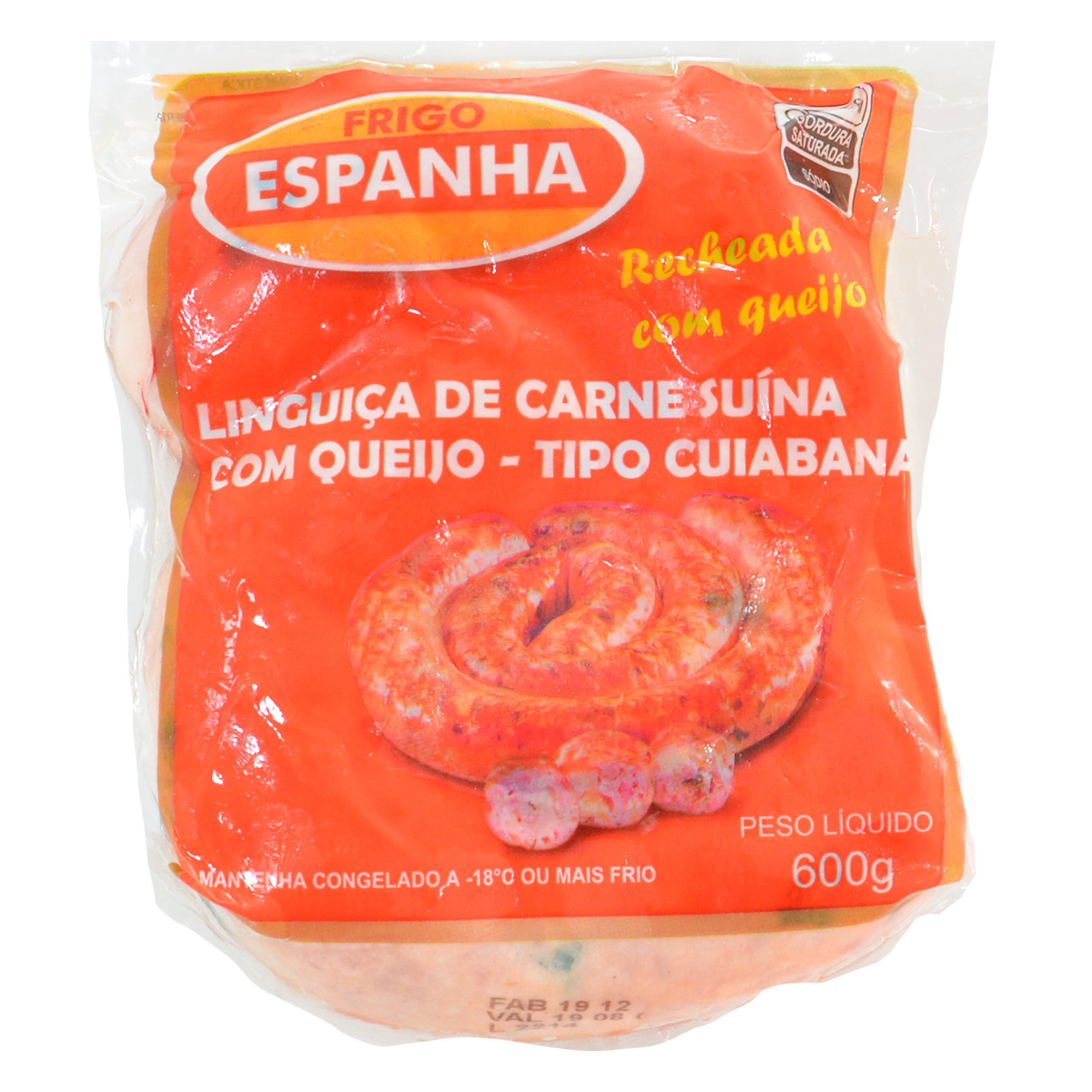 Lingui&ccedil;a Su&iacute;na com Queijo tipo Cuiabana Frigo Espanha 600g