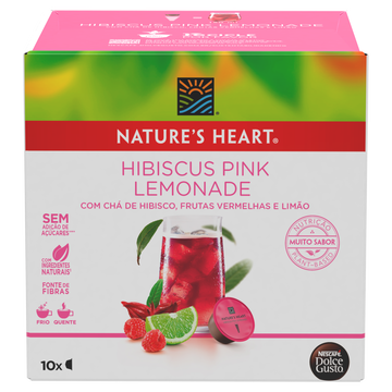 Chá em Cápsula Hibiscus Pink Lemonade Nature's Heart C/10 Unidades