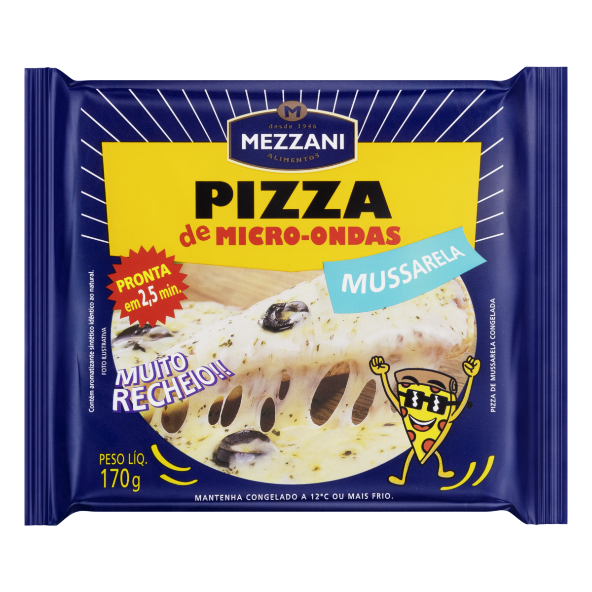 Pizza para Micro-Ondas Mussarela Mezzani Pacote 170g