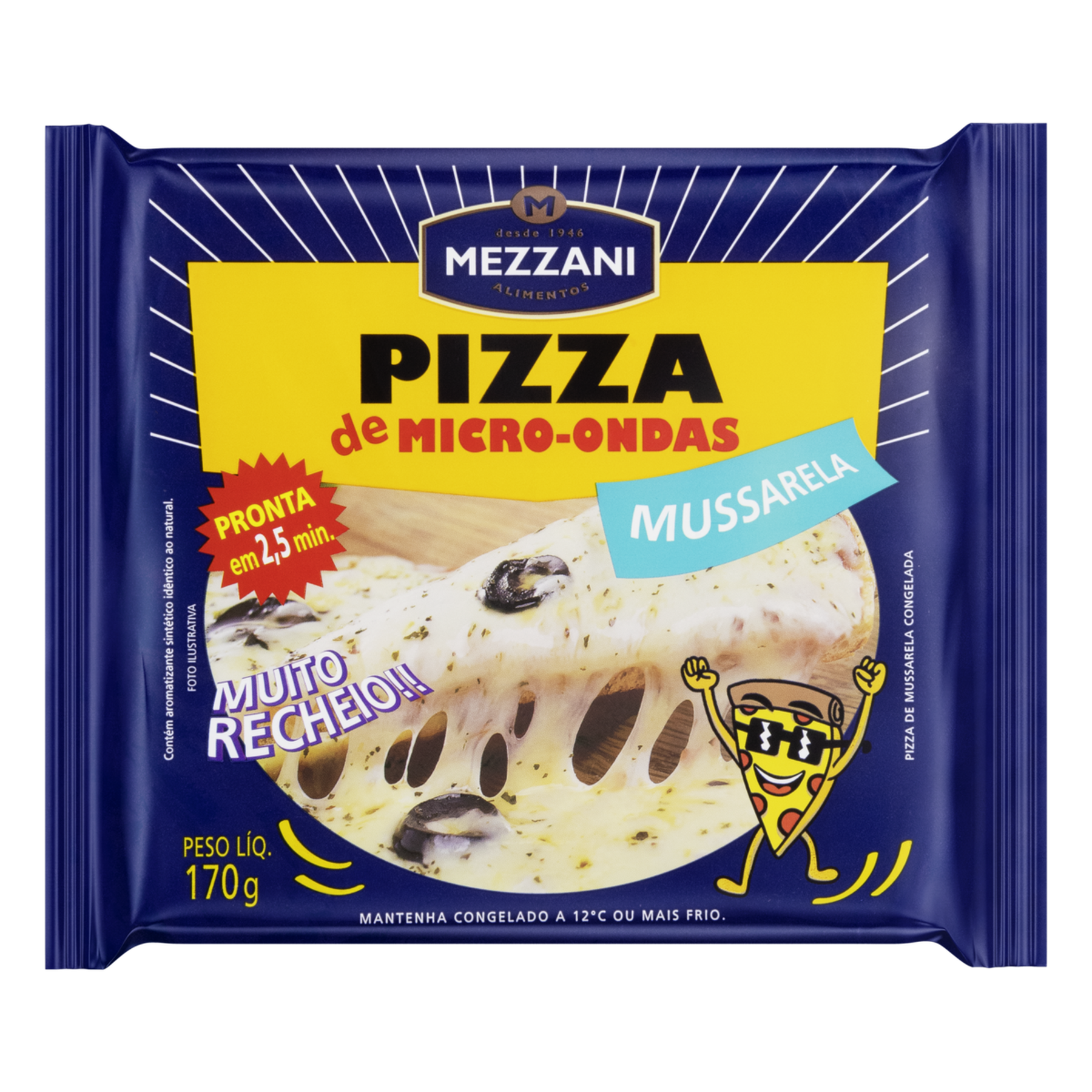 Pizza para Micro-Ondas Mussarela Mezzani Pacote 170g