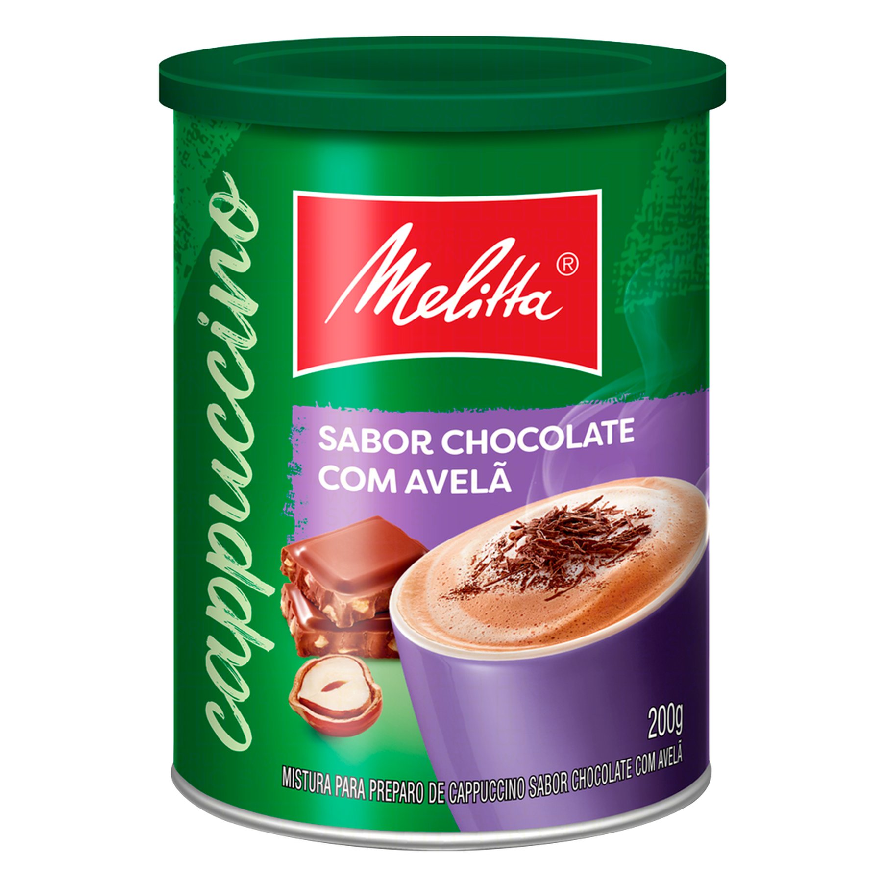 Cappuccino Solúvel Chocolate com Avelã Melitta Lata 200g