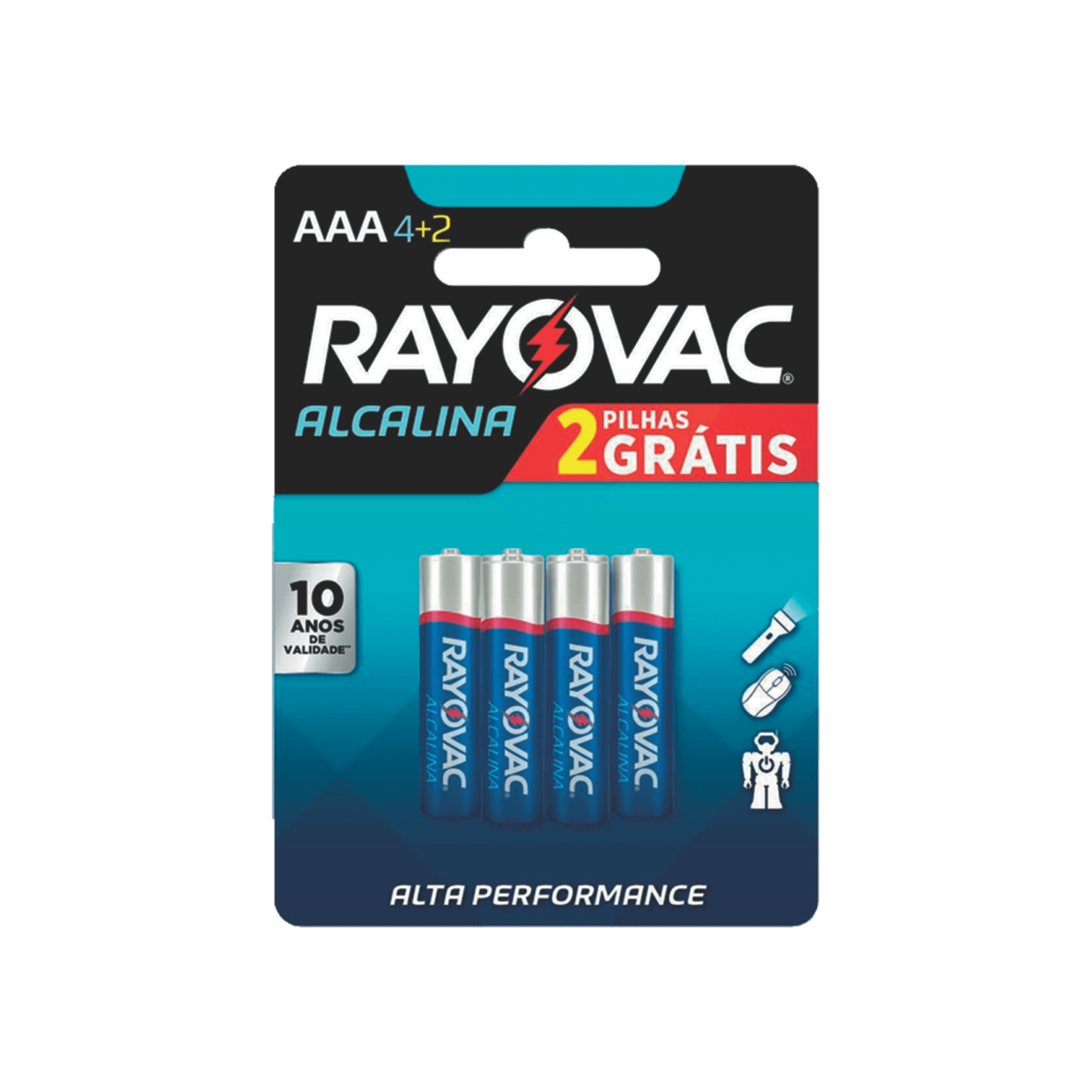 Pilha Alcalina AAA Rayovac C/6 Unidades - Embalagem 2 Grátis