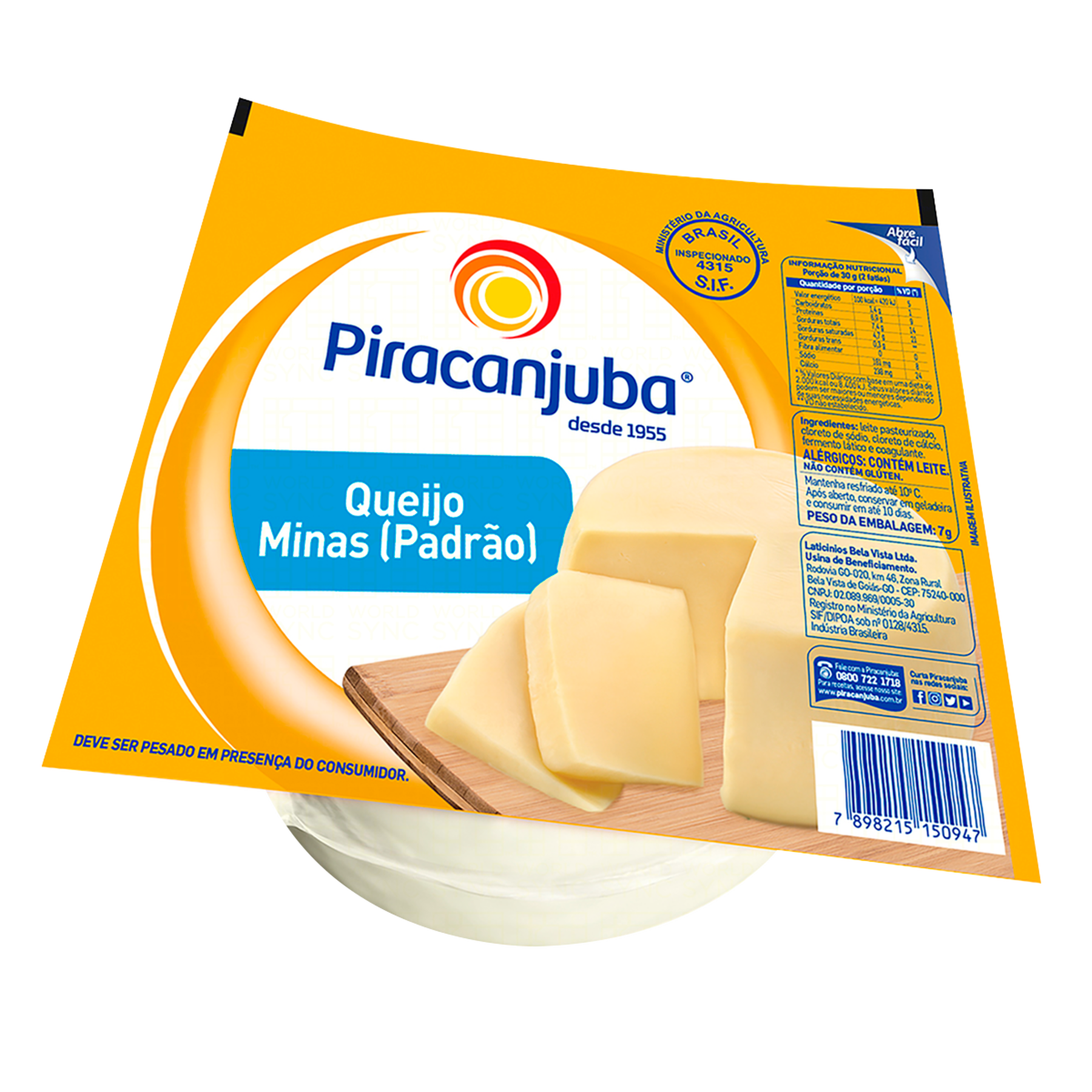 Queijo Minas Padrão Piracanjuba aprox. 420g