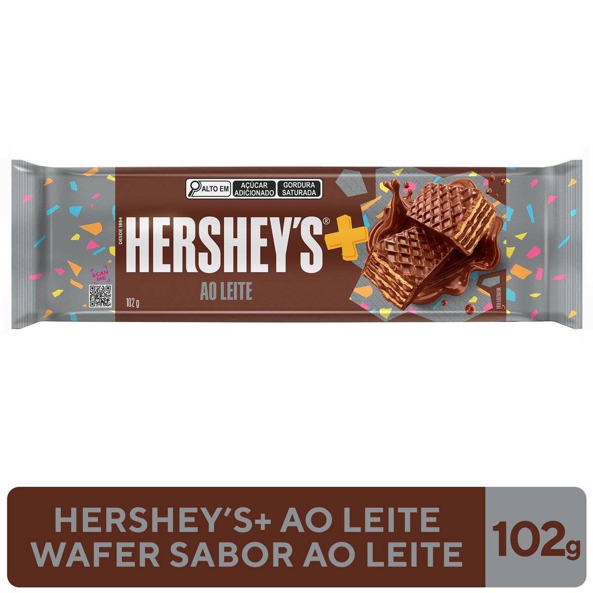 Wafer Recheio e Cobertura Chocolate ao Leite Hershey's Mais 102g