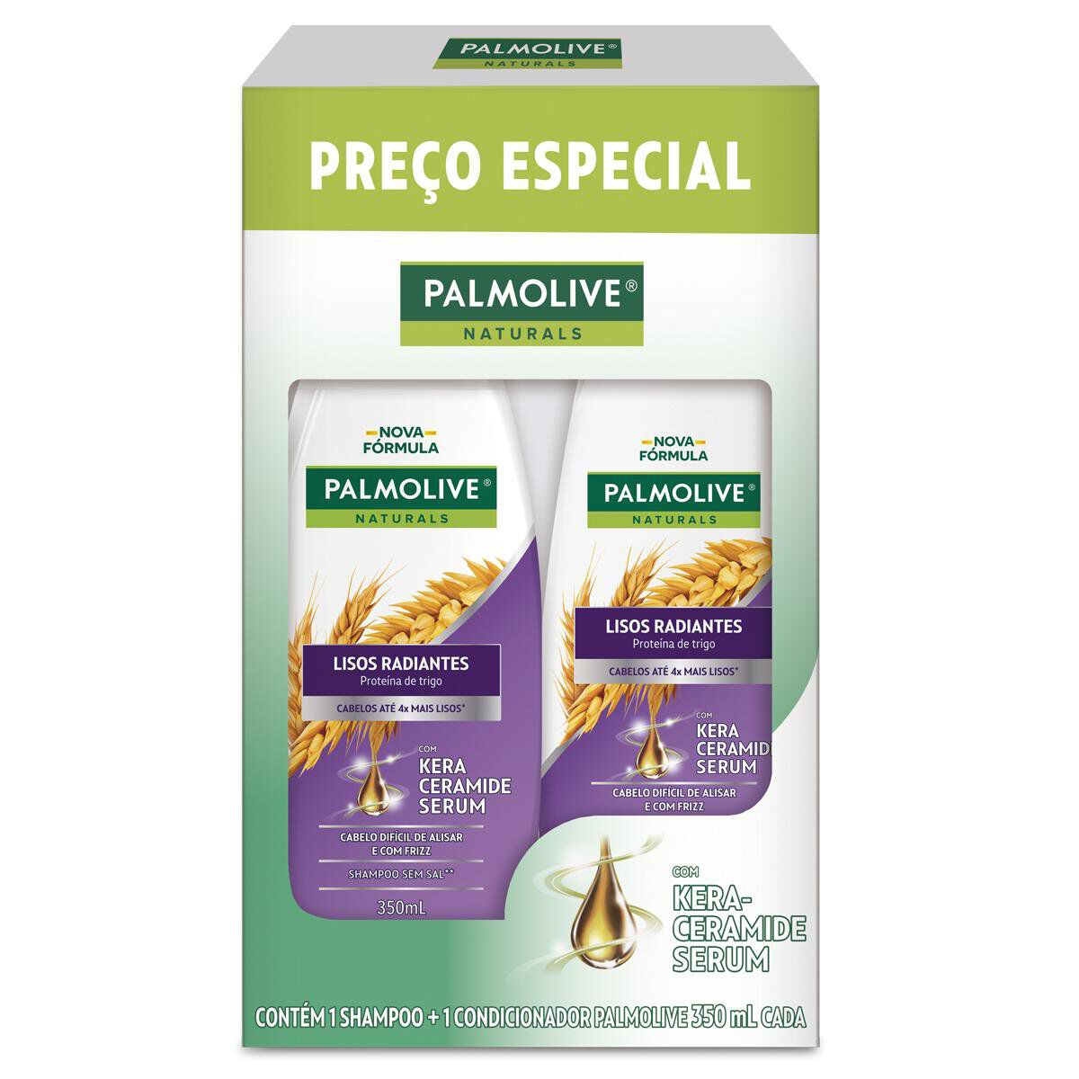 Shampoo + Condicionador Lisos Radiantes Palmolive Naturals 350ml Cada
