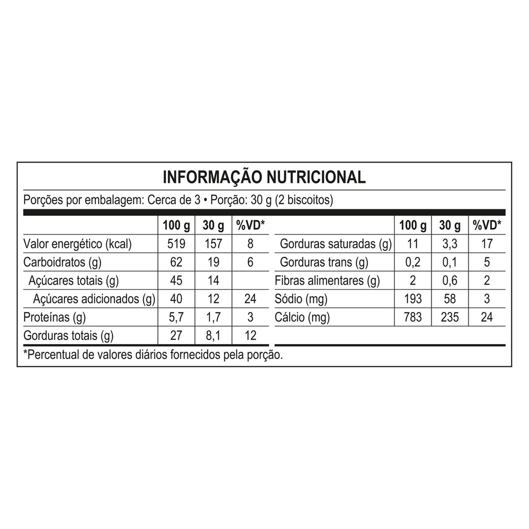 Biscoito Chocolate Recheio Baunilha Cobertura Chocolate Branco Negresco Nestlé Pacote 103g
