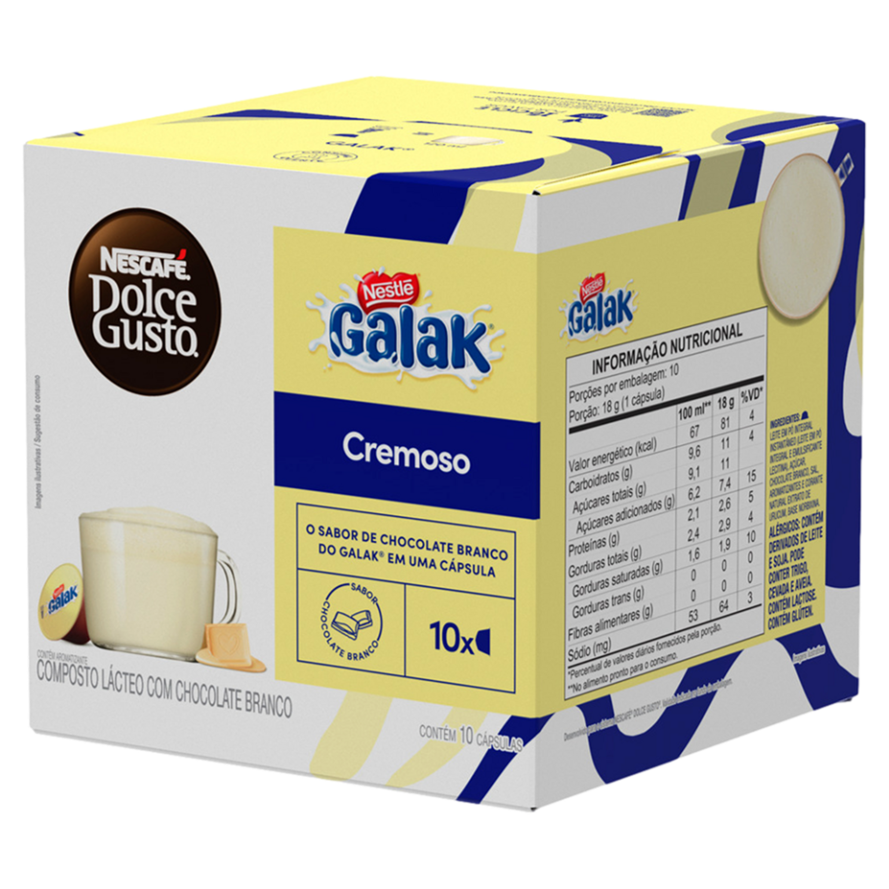 Composto Lácteo em Cápsula Galak Dolce Gusto Nescafé Caixa C/10 Unidades