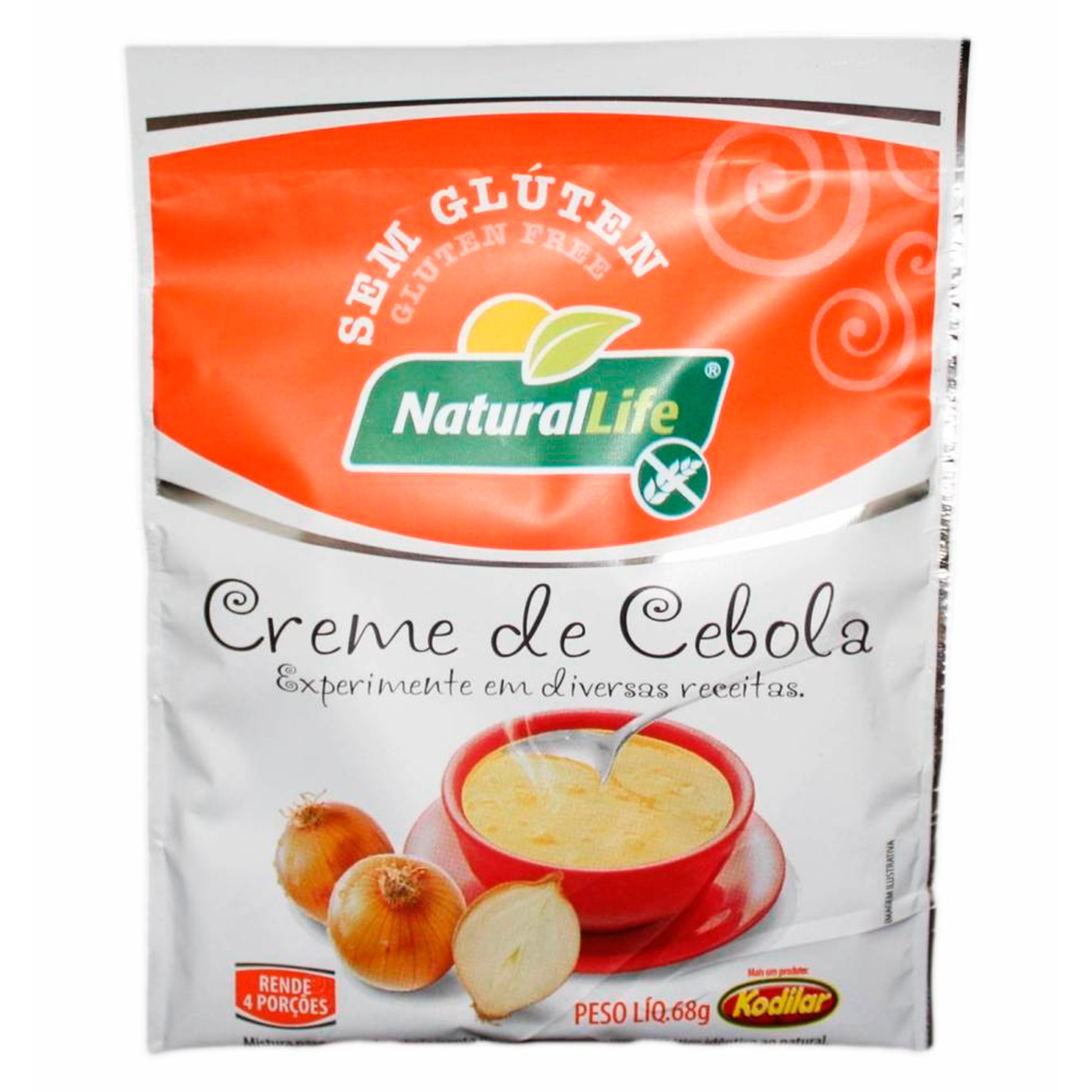 Creme de Cebola sem Gl&uacute;ten Kodilar Natural Life Sach&ecirc; 68g
