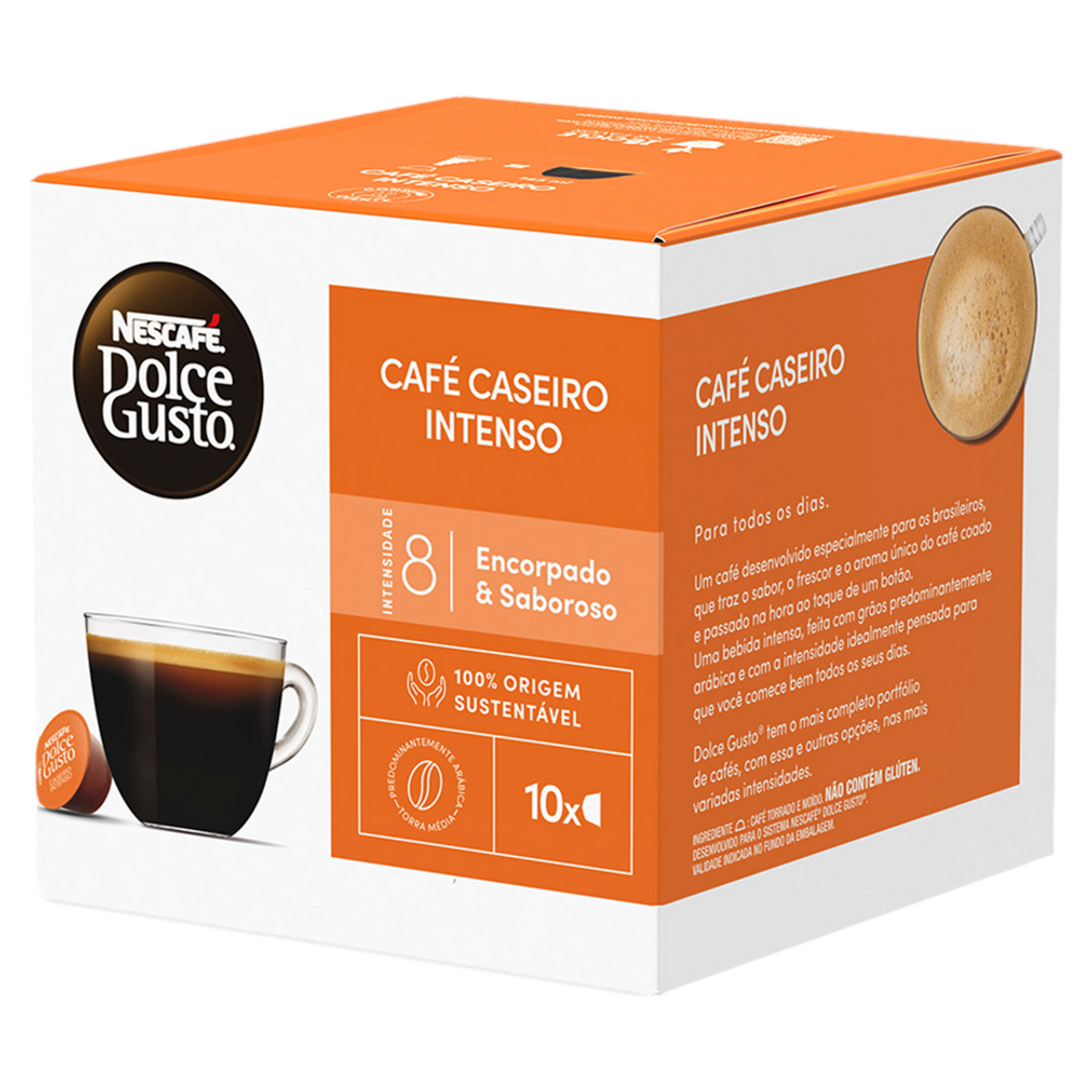 Café em Cápsula Torrado e Moído Caseiro Intenso Dolce Gusto Nescafé Caixa C/10 Unidades