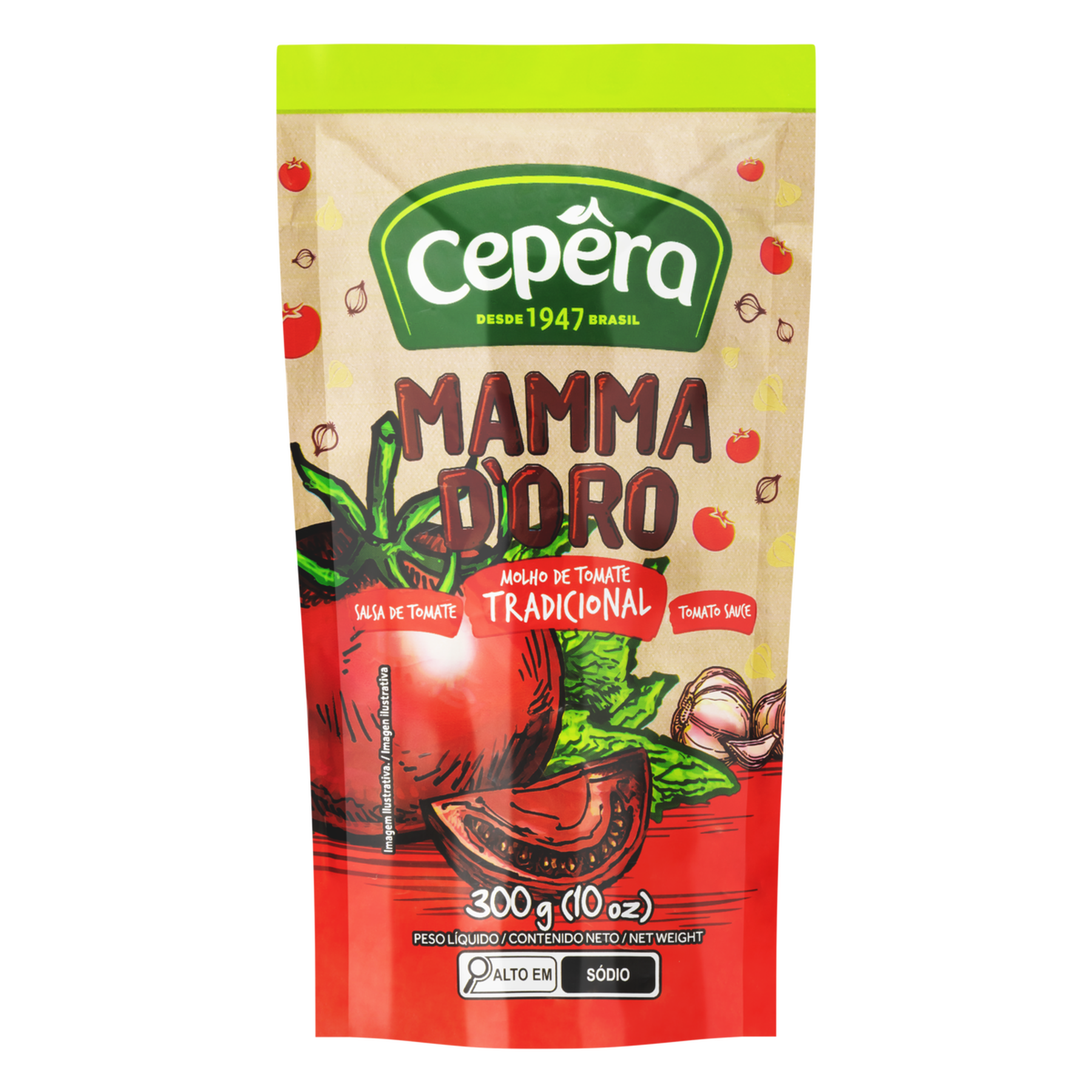 Molho de Tomate Tradicional Mamma d'Oro Cepêra Sachê 300g