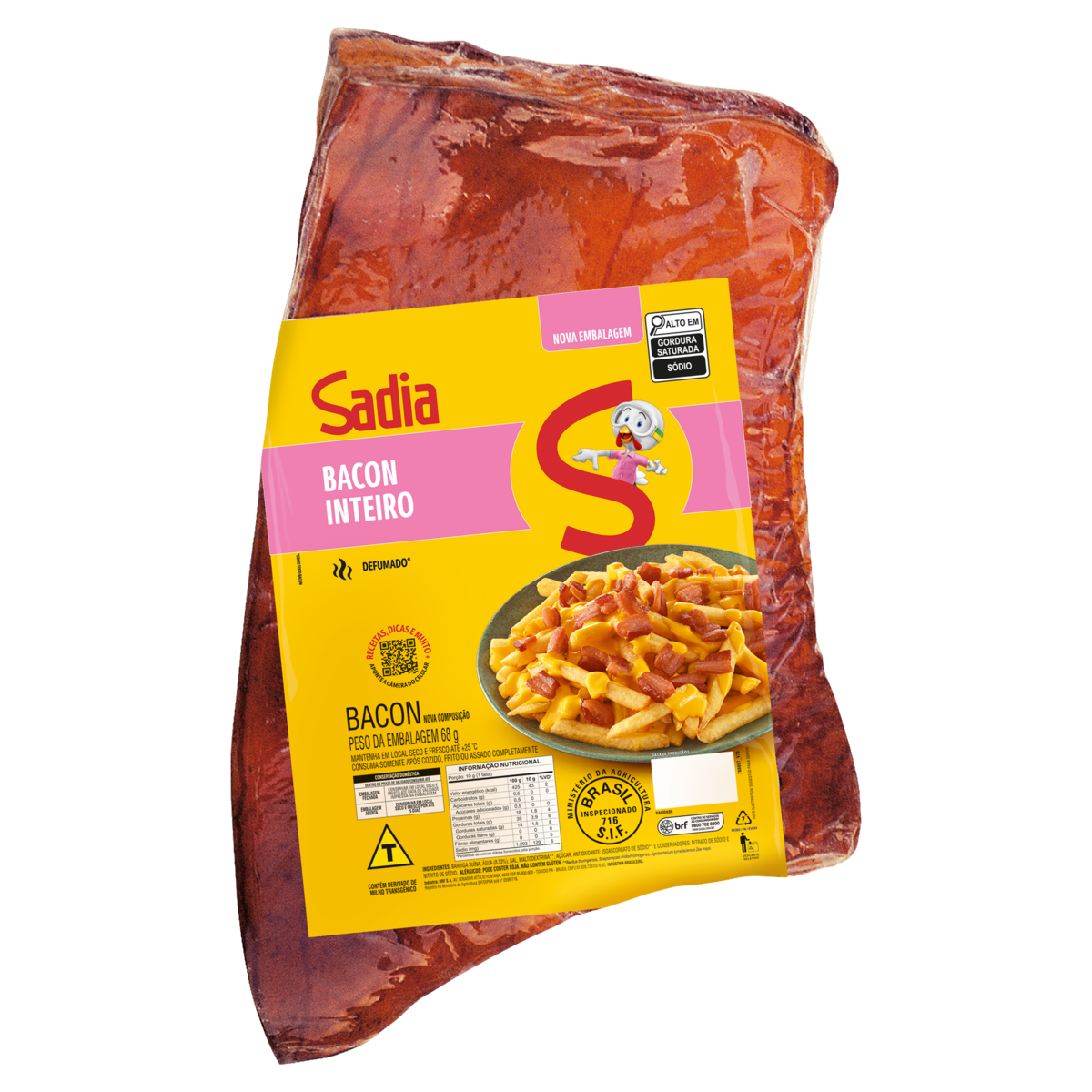 Bacon Manta Peda&ccedil;o Sadia aprox. 350g