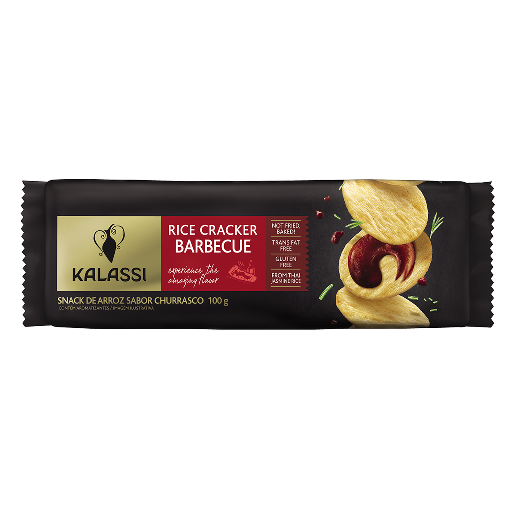 Snack de Arroz Churrasco Kalassi Pacote 100g&nbsp;