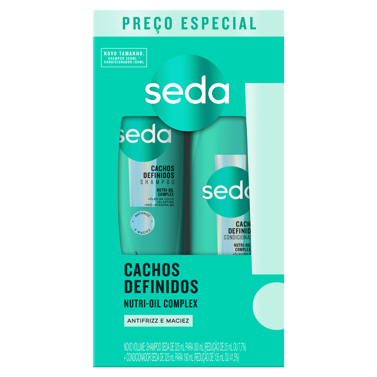 Shampoo 300ml + Condicionador 190ml Cachos Definidos Seda