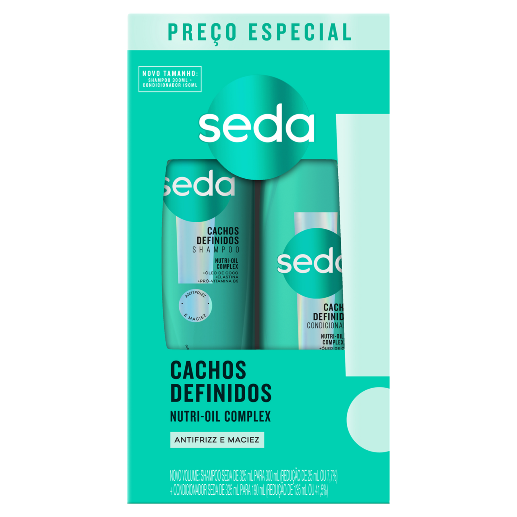 Shampoo 300ml + Condicionador 190ml Cachos Definidos Seda
