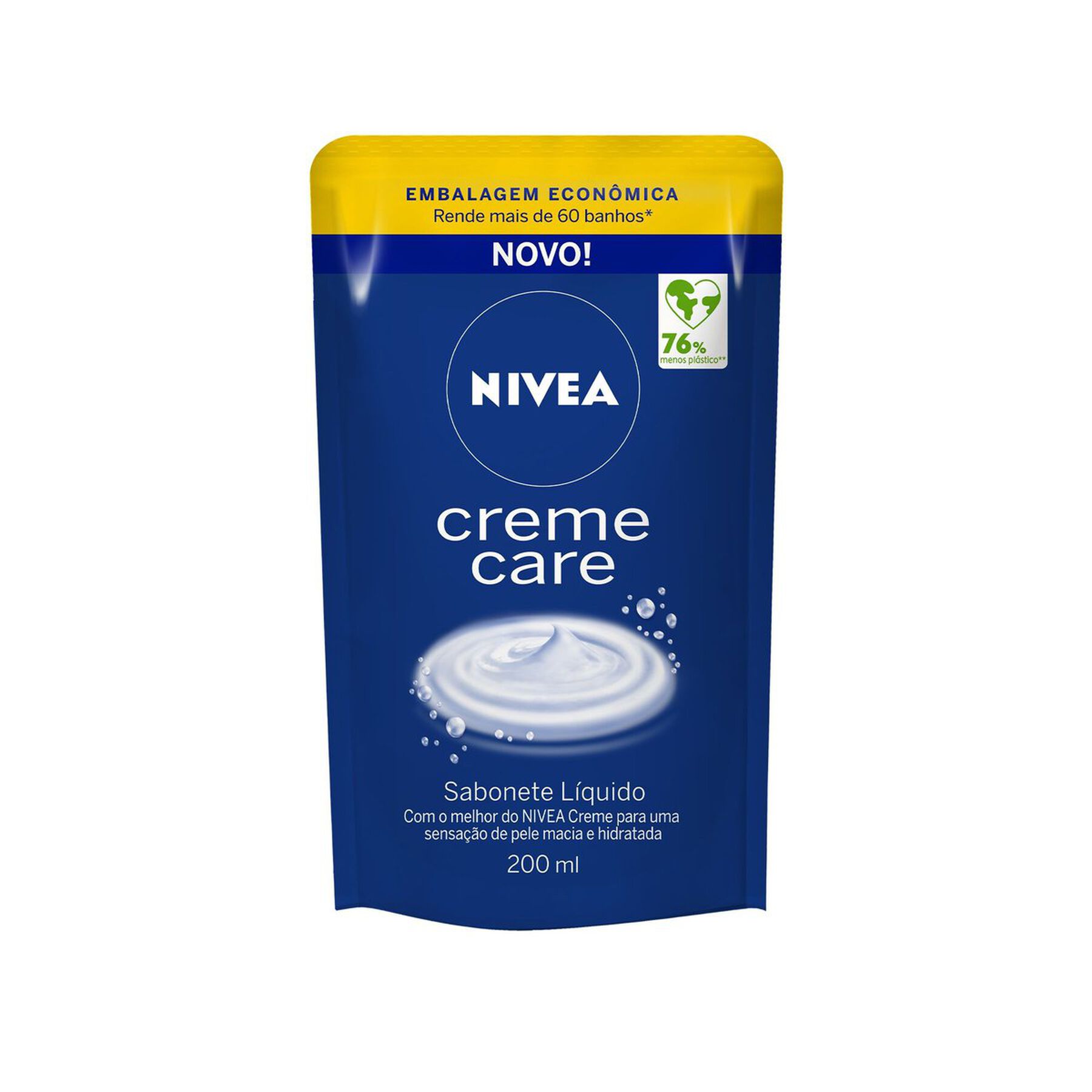 Sabonete Líquido Creme Care Nivea Sachê 200ml Refil - Embalagem Econômica