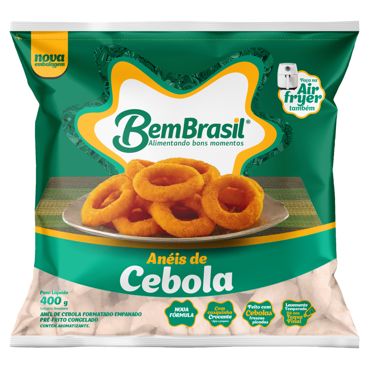 An&eacute;is de Cebola Empanados Bem Brasil Pacote 400g