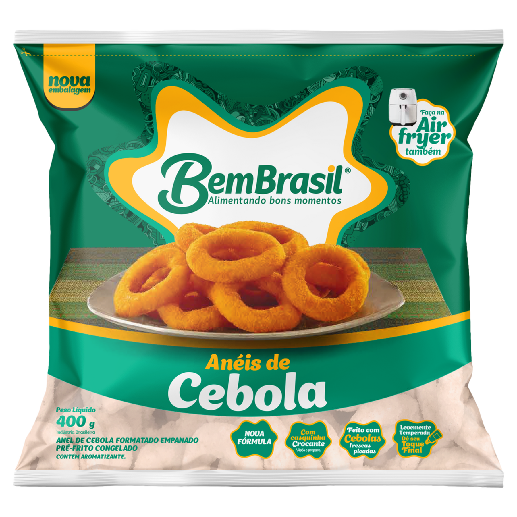An&eacute;is de Cebola Empanados Bem Brasil Pacote 400g