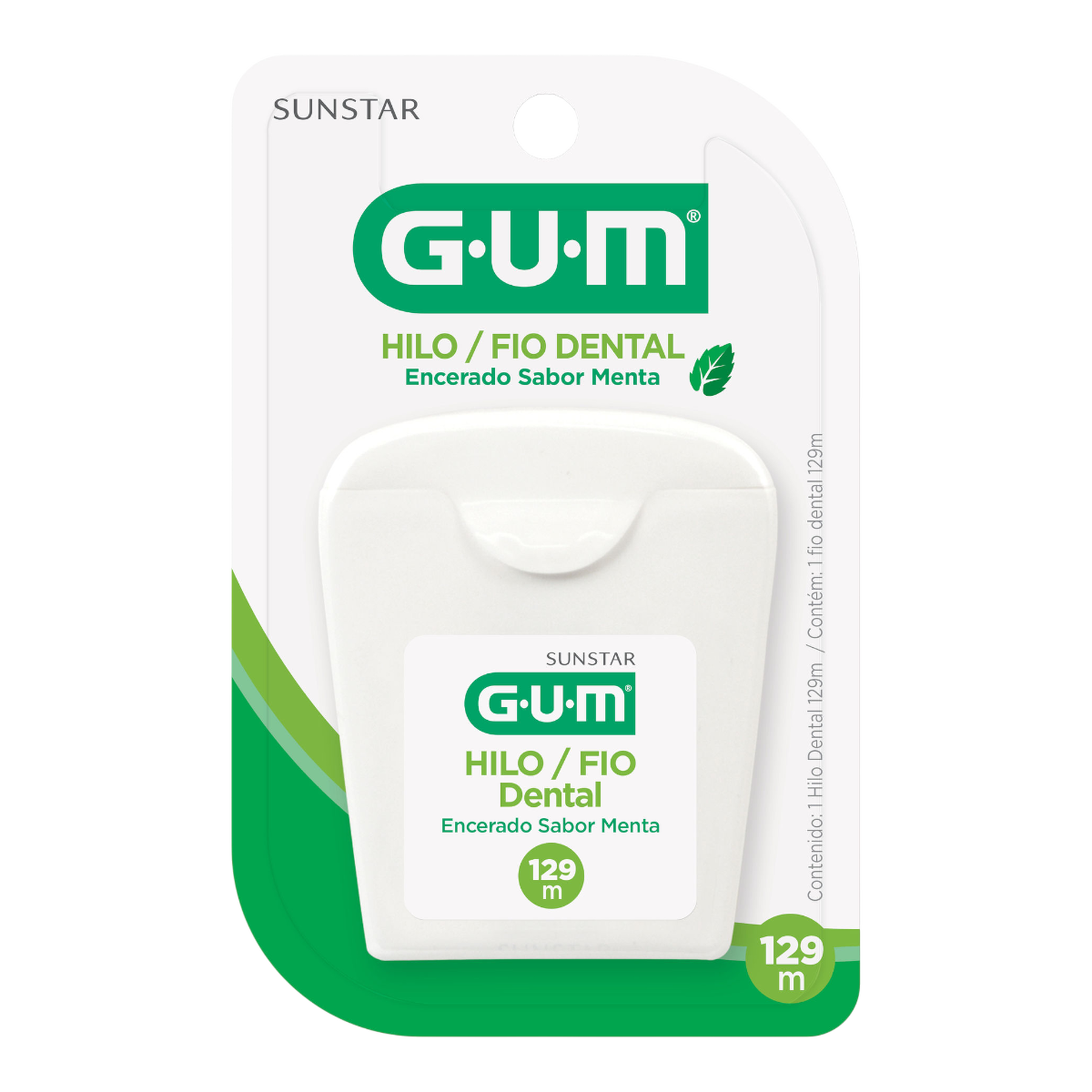 Fio Dental Encerado Menta GUM 129m