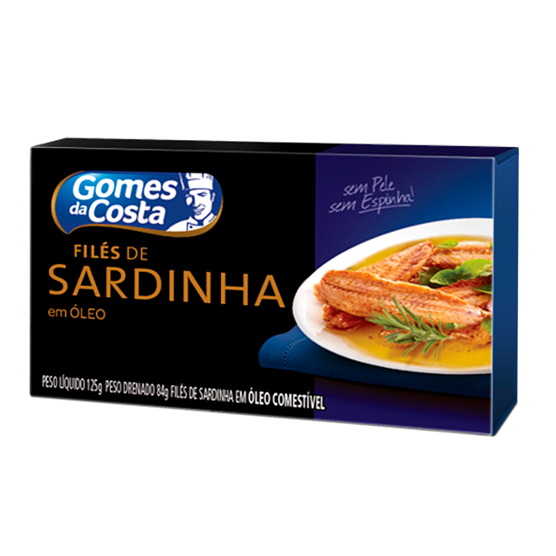 Fil&eacute; de Sardinha com &Oacute;leo Gomes da Costa Caixa 125g