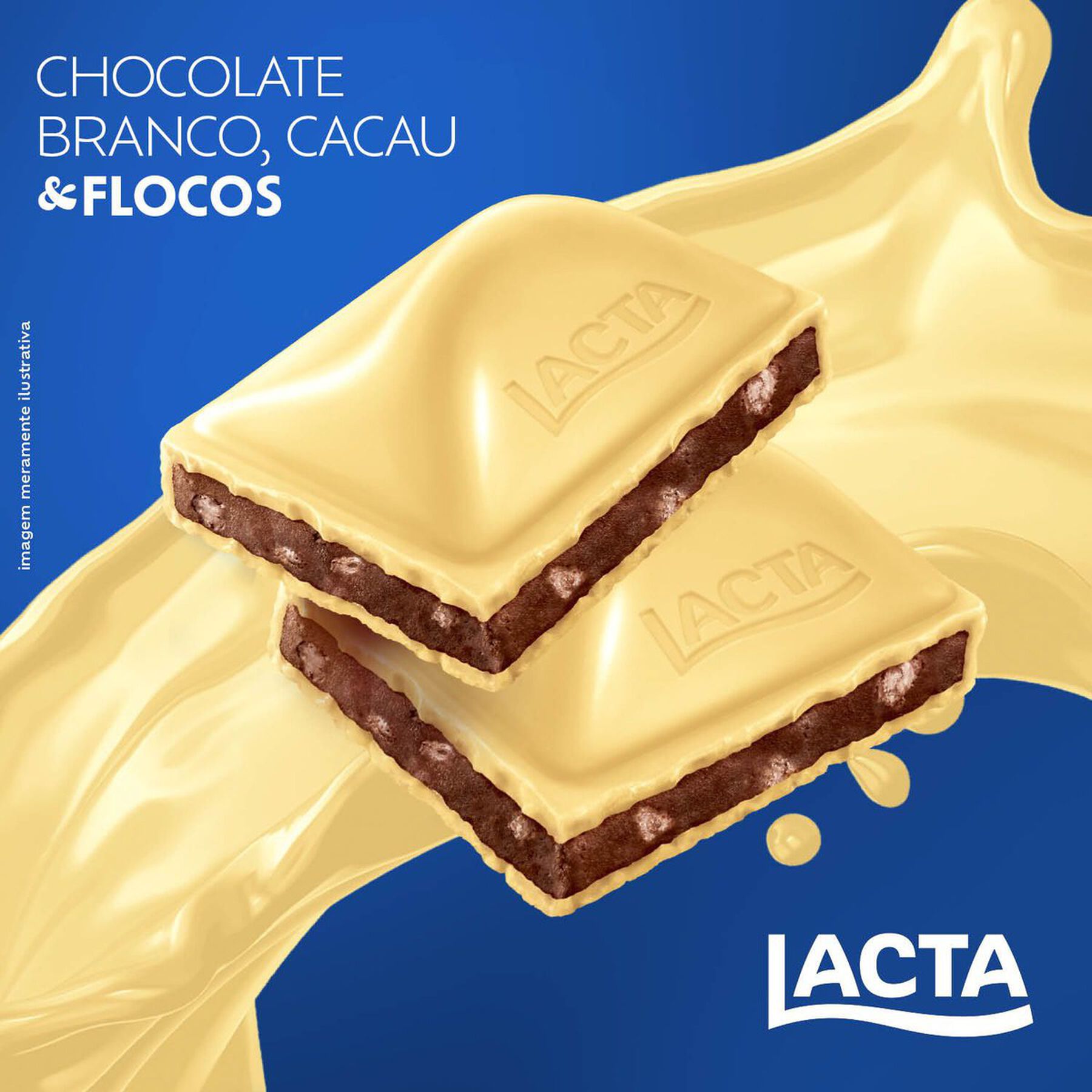 Barra de Chocolate Branco Recheio Ouro Branco Lacta Recheados Pacote 98g