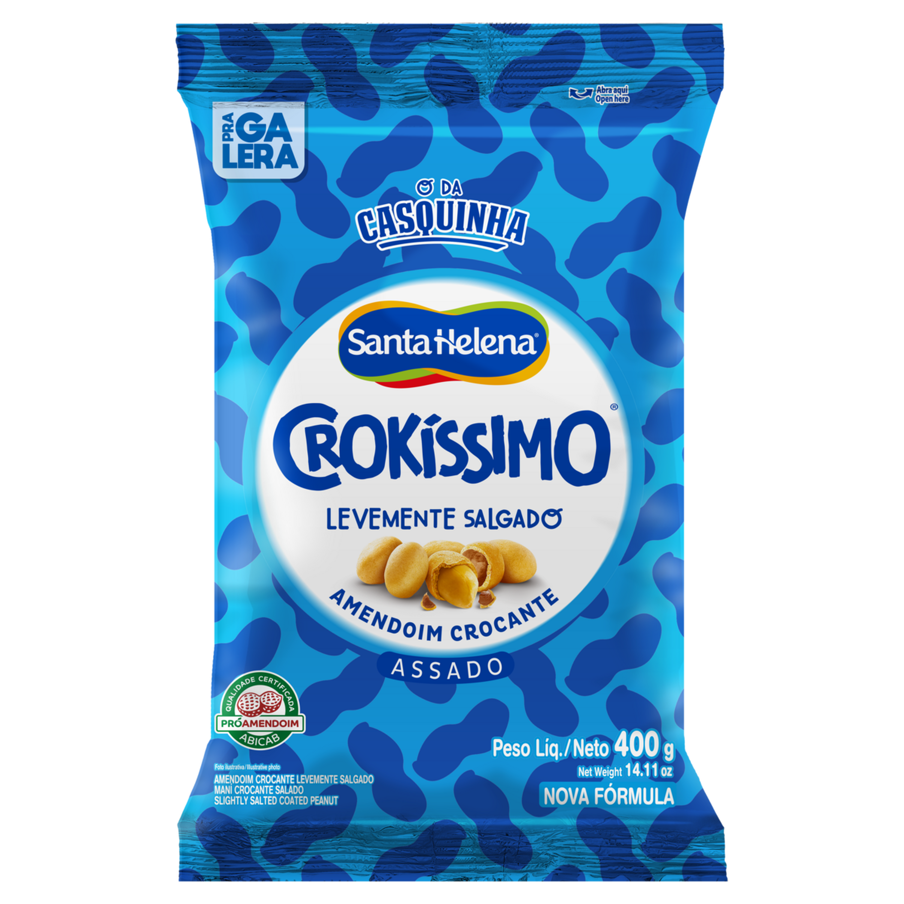 Amendoim Crocante Salgado Crok&iacute;ssimo Santa Helena Pacote 400g