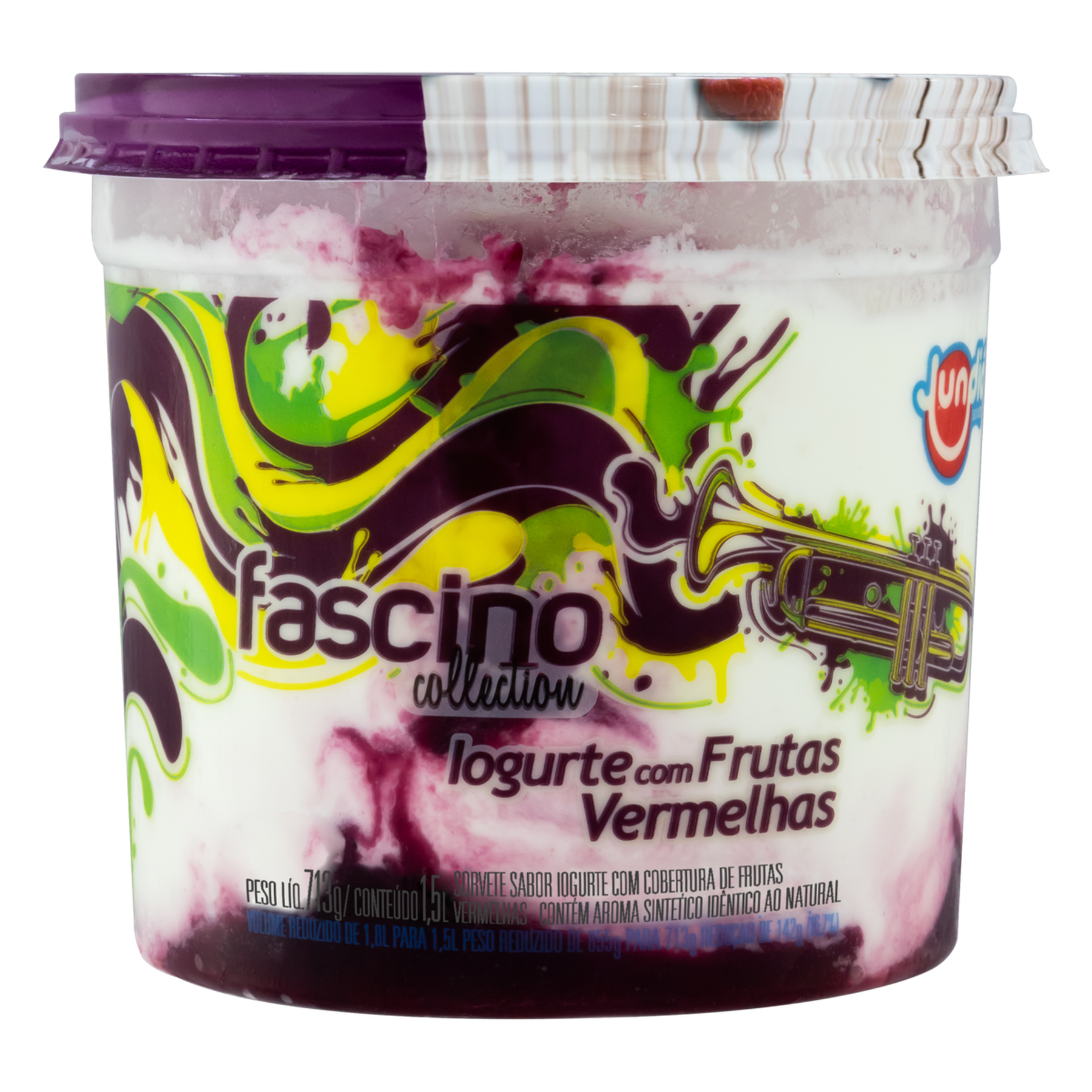 Sorvete Iogurte Cobertura Frutas Vermelhas Jundiá Fascino Collection Pote 1,5l