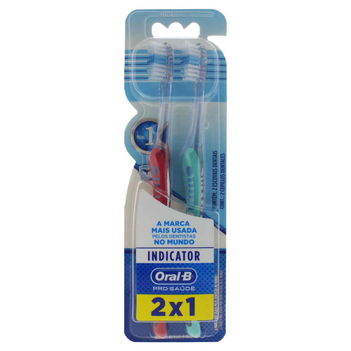 Pack Escova Dental Macia 35 Oral-B Pro-Sa&uacute;de Indicator 2 Unidades