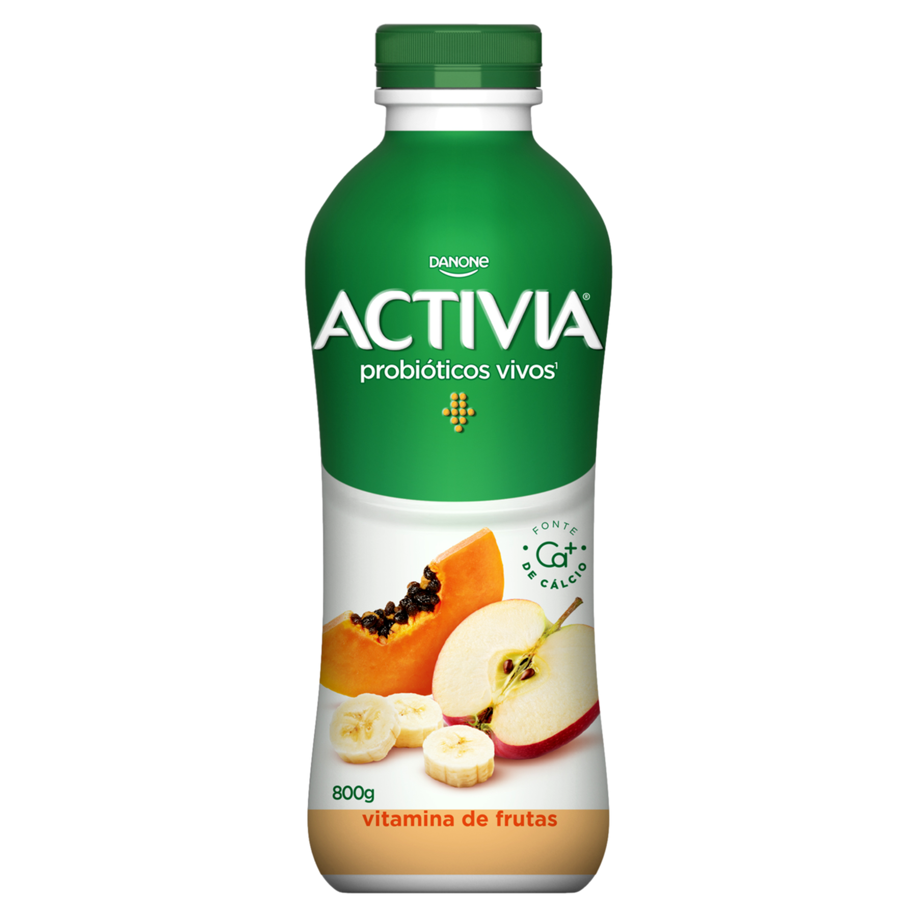 Leite Fermentado Vitamina de Frutas Activia Danone Garrafa 800g