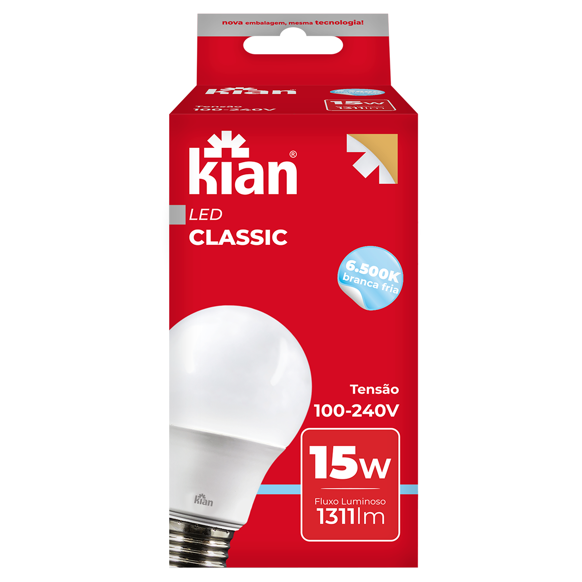 L&acirc;mpada Led Classic 15w 6,5k Kian
