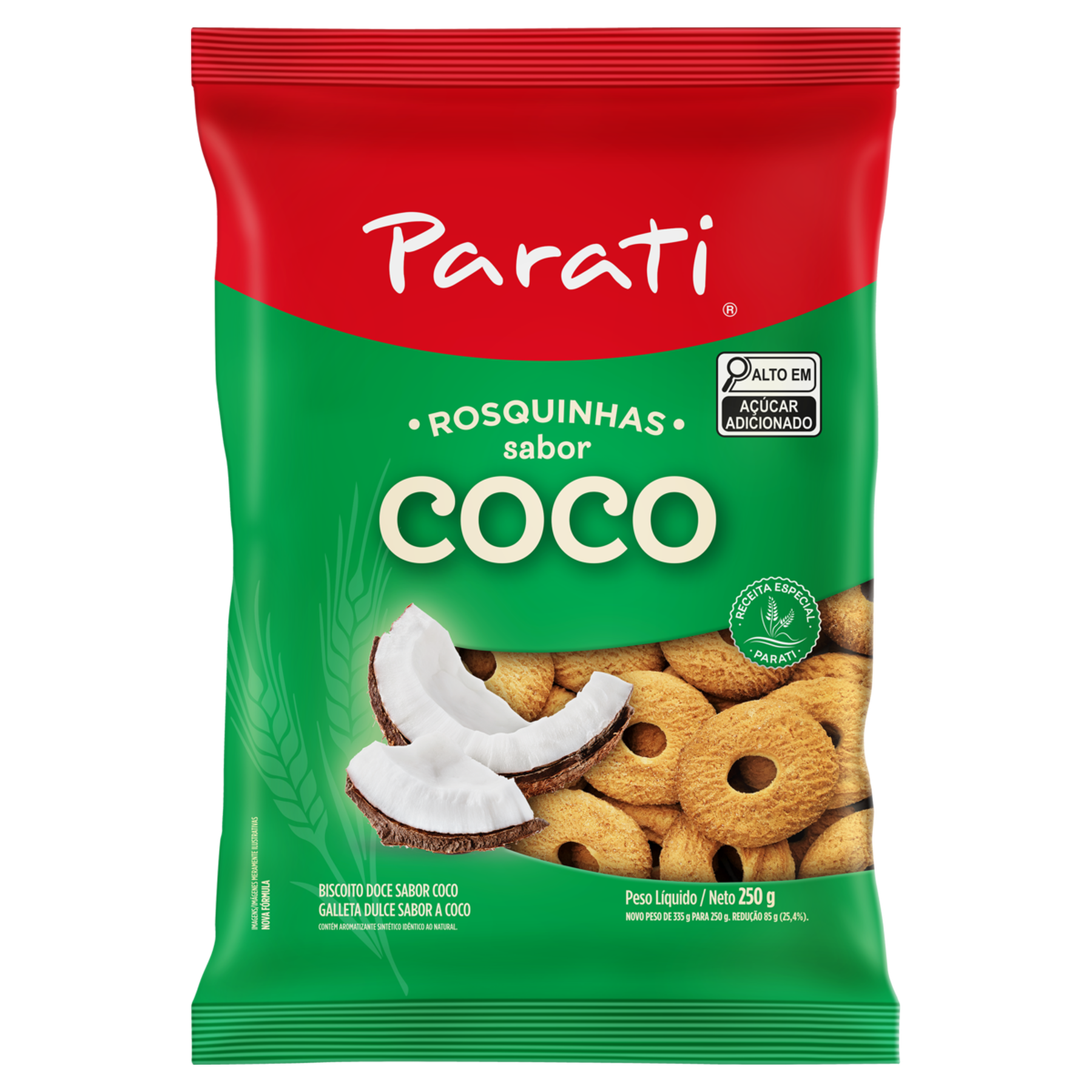 Biscoito Rosquinha Coco Parati Pacote 250g