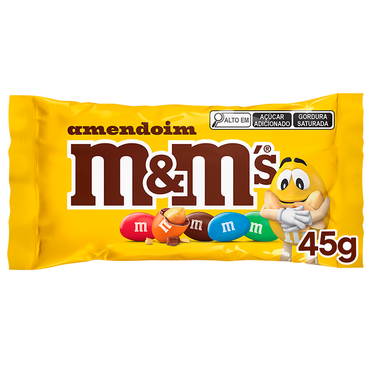 Confeito de Chocolate ao Leite com Amendoim M&M's Pacote 45g