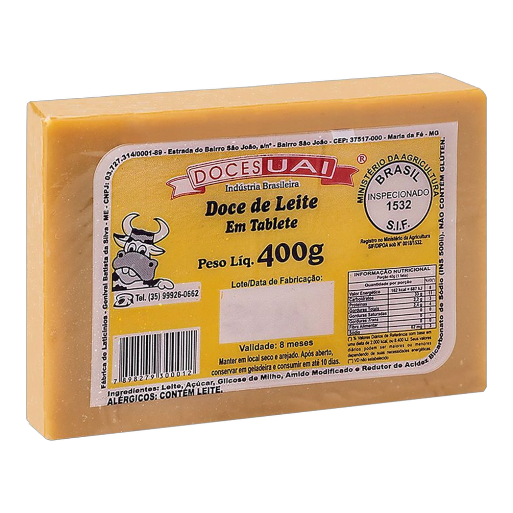 Doce Leite Tablete Uai 400g