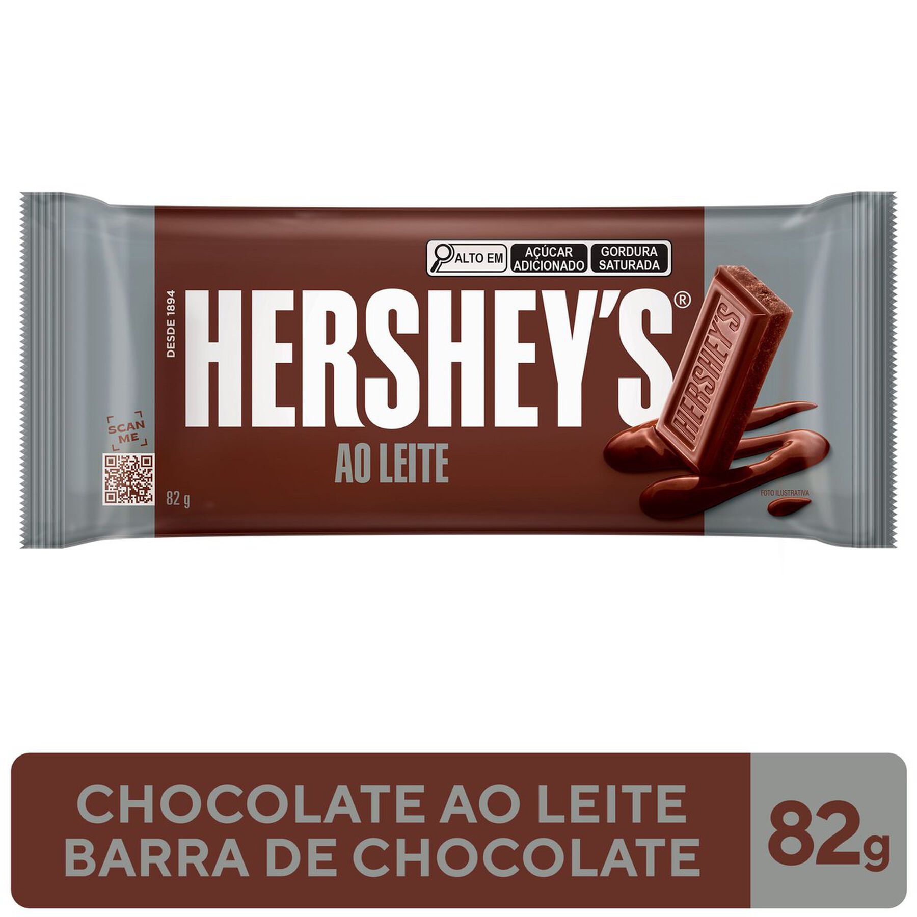 Barra de Chocolate ao Leite Hershey's Pacote 82g
