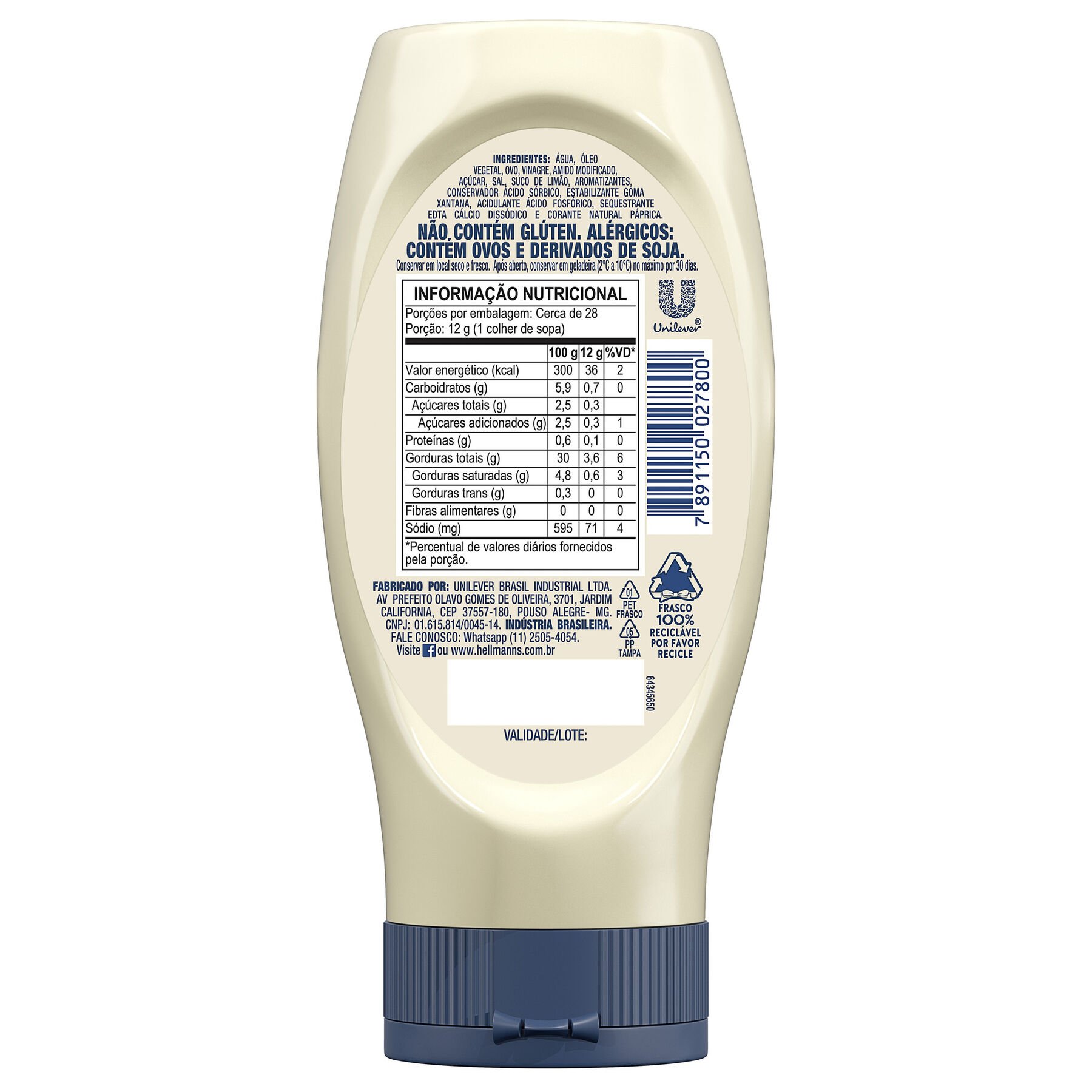Maionese Tradicional Hellmann's Squeeze 335g