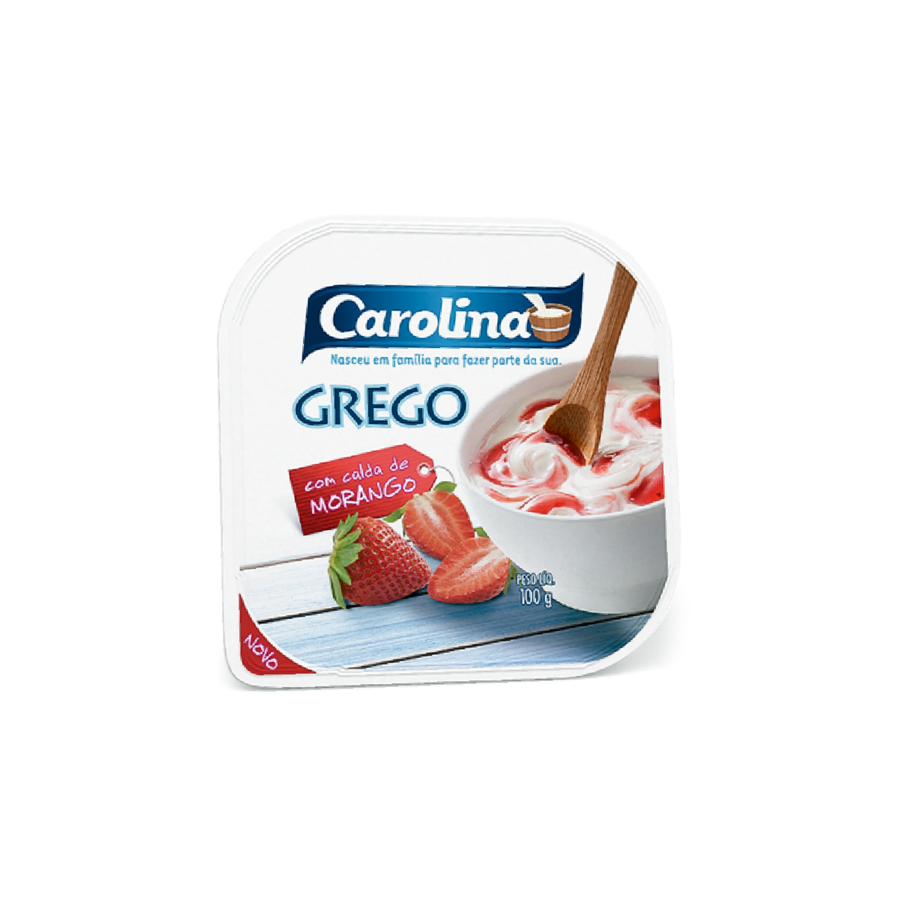 Iogurte Grego com Calda de Morango Carolina Pote 100g