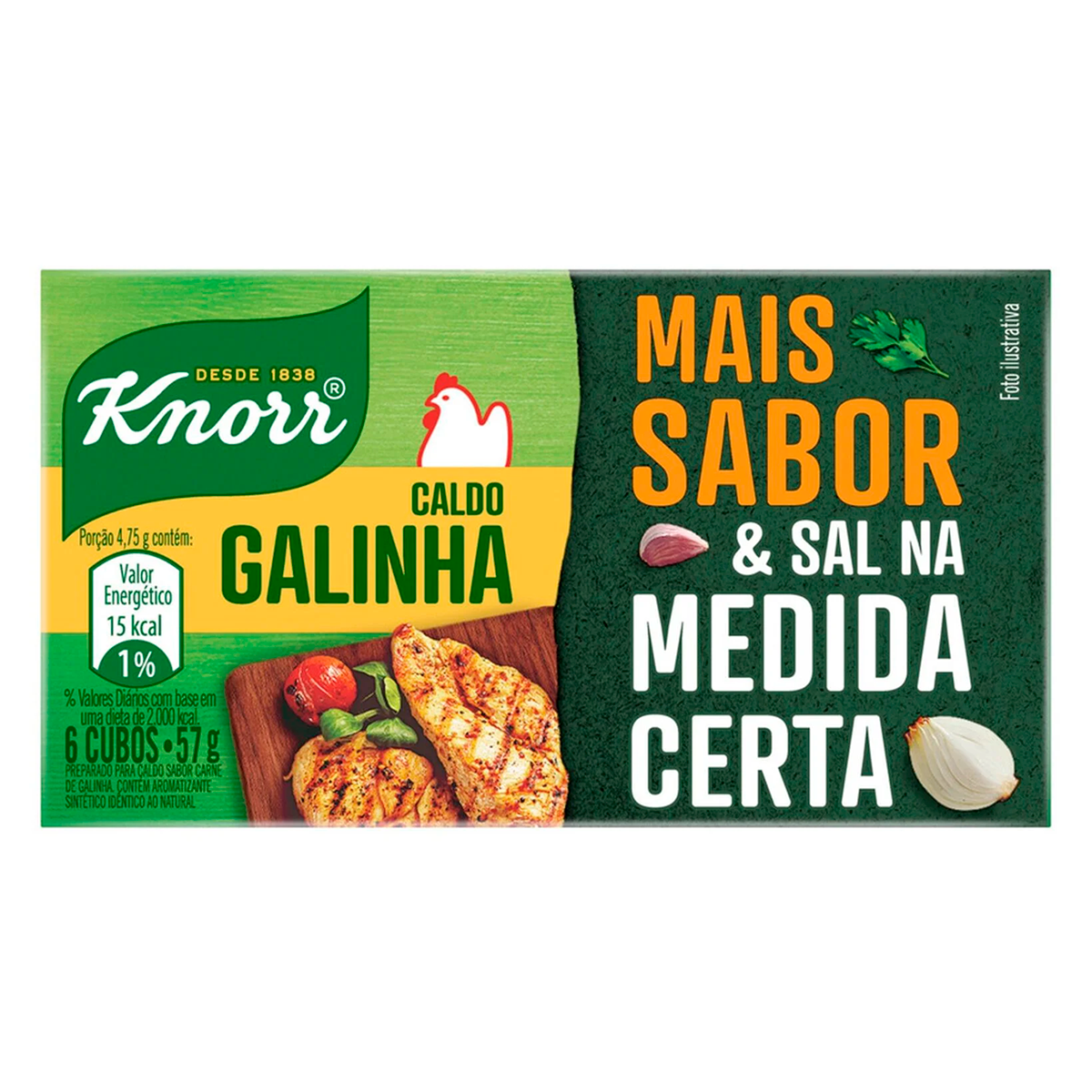 Caldo em Tablete Galinha Knorr Caixa 57g C/6 Unidades