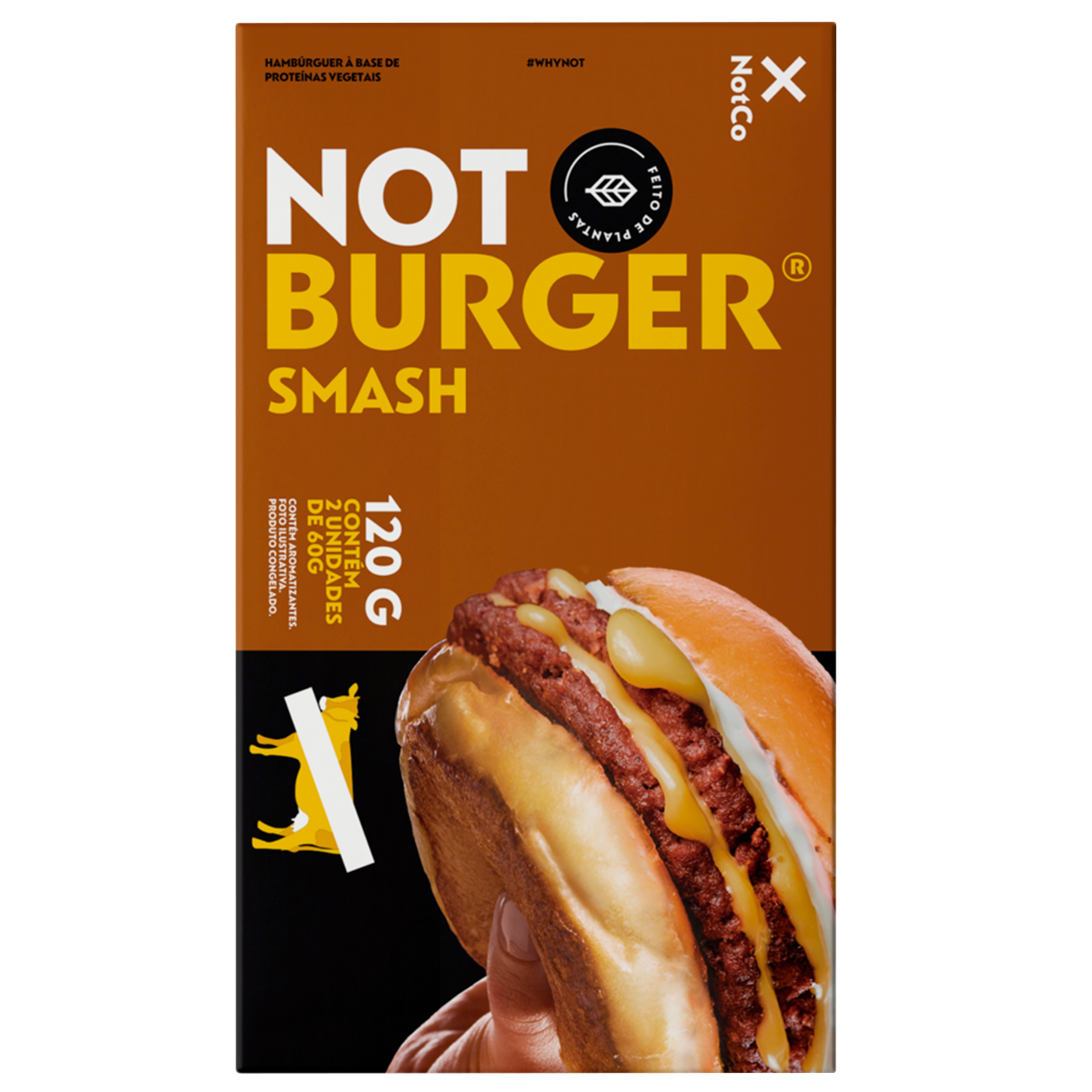Hamb&uacute;rguer Vegetal Not Burger Smash NotCo Caixa 120g C/2 Unidades