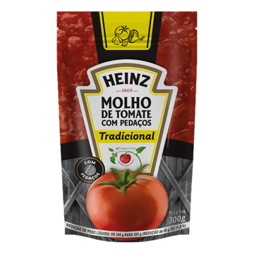 Molho de Tomate com Pedaços Tradicional Heinz Pouch 300g