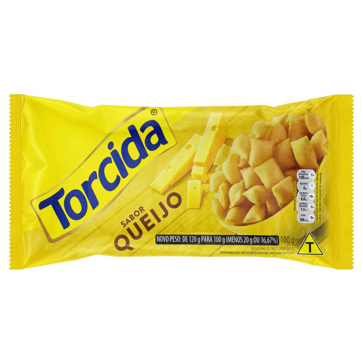 Salgadinho de Trigo Queijo Torcida Pacote 100g