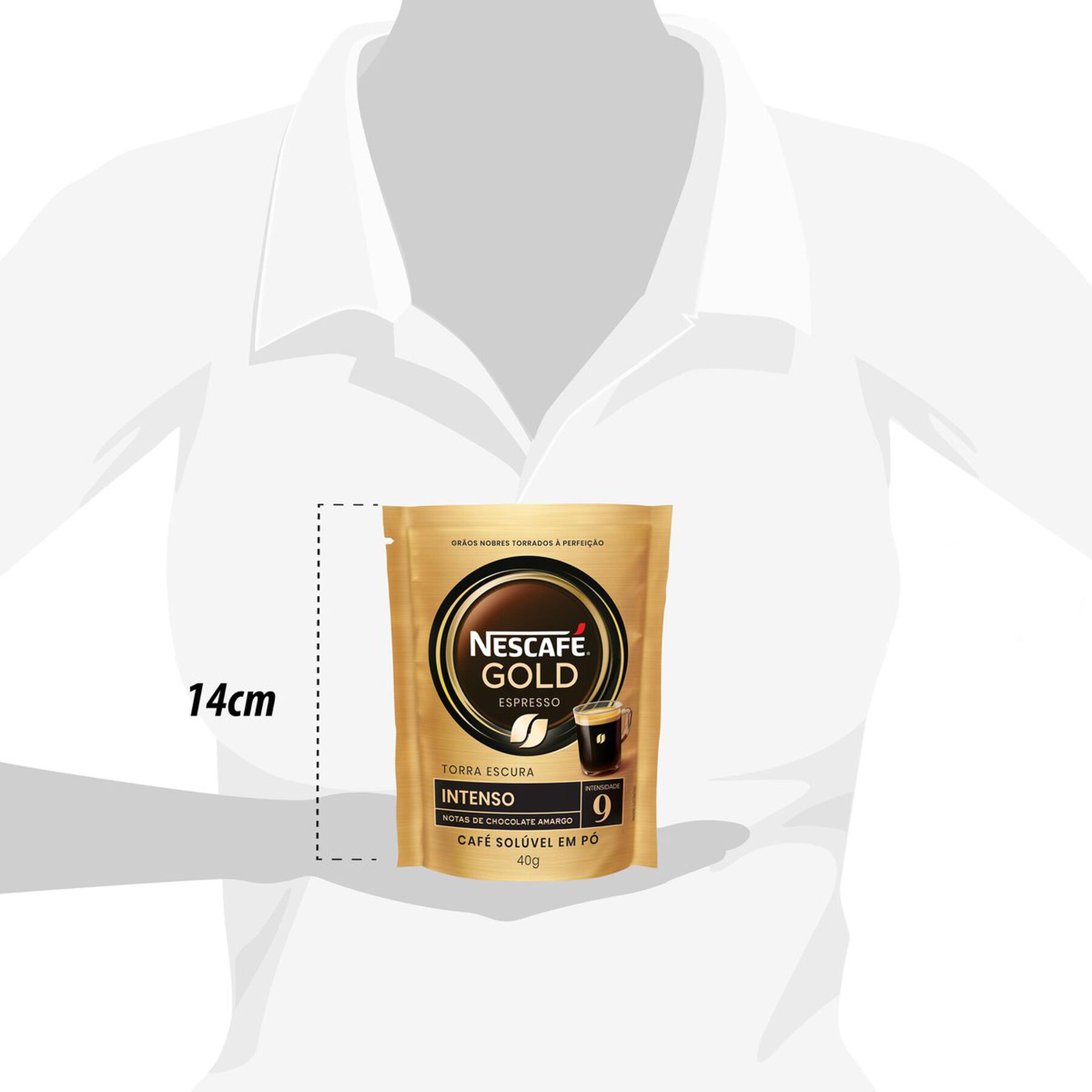 Caf&eacute; Sol&uacute;vel em P&oacute; Espresso Intenso Nescaf&eacute; Gold Sach&ecirc; 40g&nbsp;